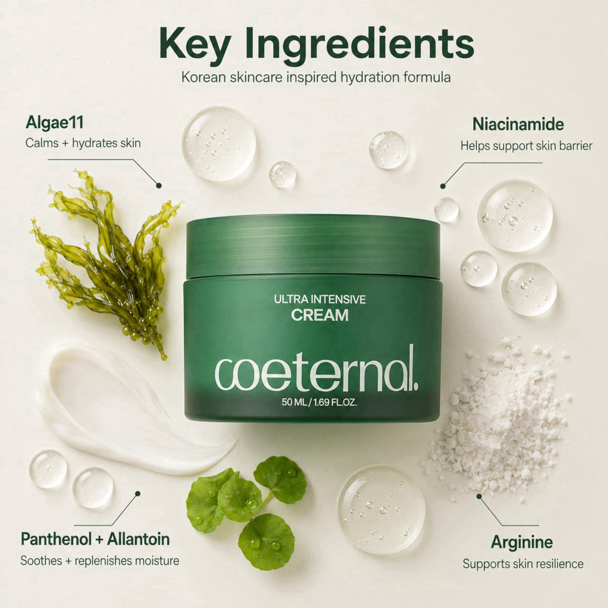 coeternal Hydrating Face Moisturizer for Dry & Sensitive Skin, K-Beauty – full view
