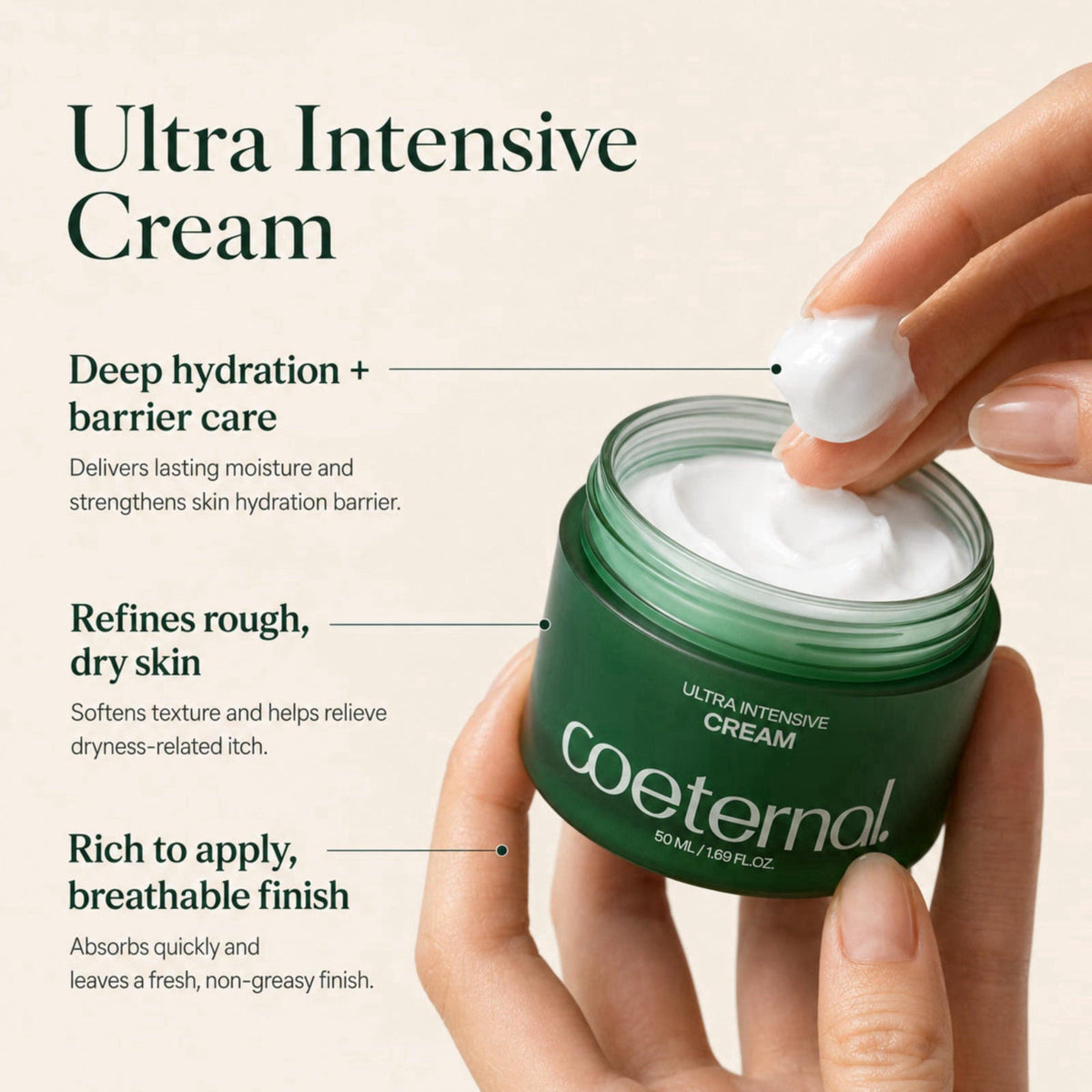 coeternal Hydrating Face Moisturizer for Dry & Sensitive Skin, K-Beauty – alternate angle