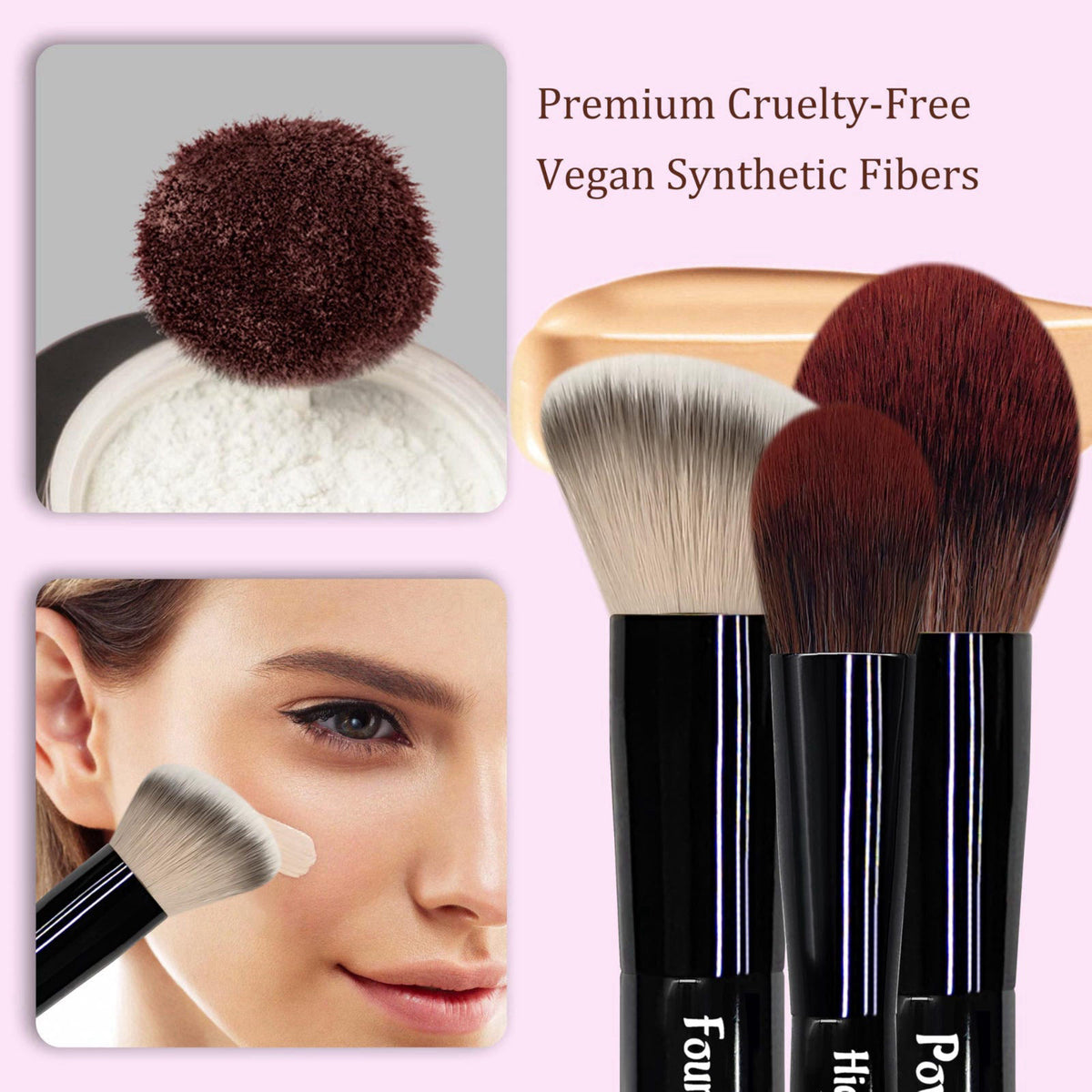 Jilier Travel Makeup Brush Set, 14 pcs Mini Makeup Brushes for Foundation, Powder, Eyeshadow, Highlight, Contour, Blush 