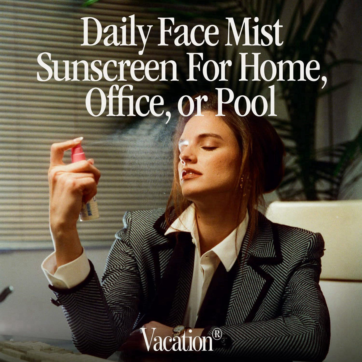Vacation Super Spritz SPF 50 Face Sunscreen Spray and Air Freshener Bundle – packaging and label