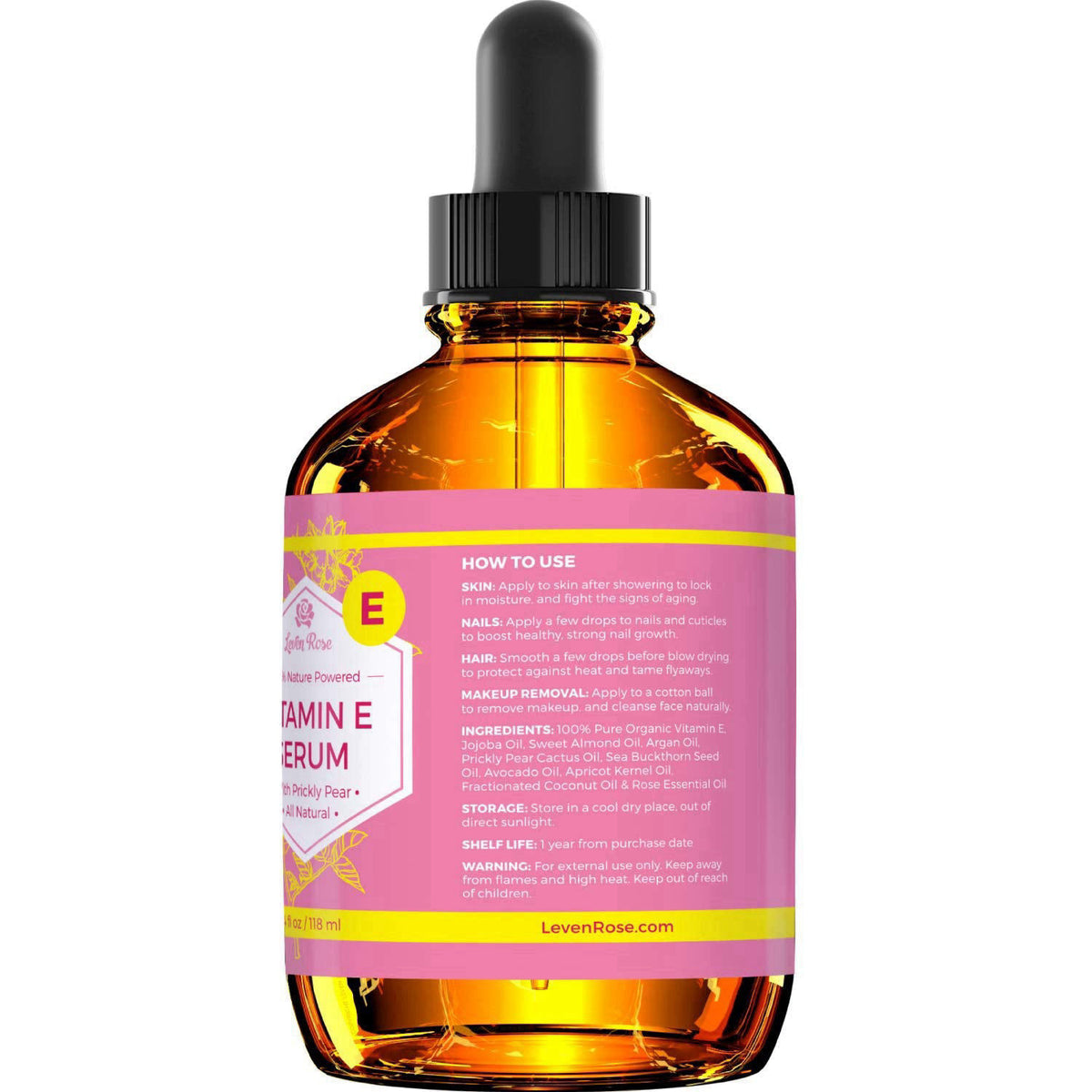 Leven Rose Anti-Aging Power Pack, with Vitamin E Serum, Pomegranate Seed Oil 2oz, Coffee Eye Lift Serum 1oz, for Hair, S