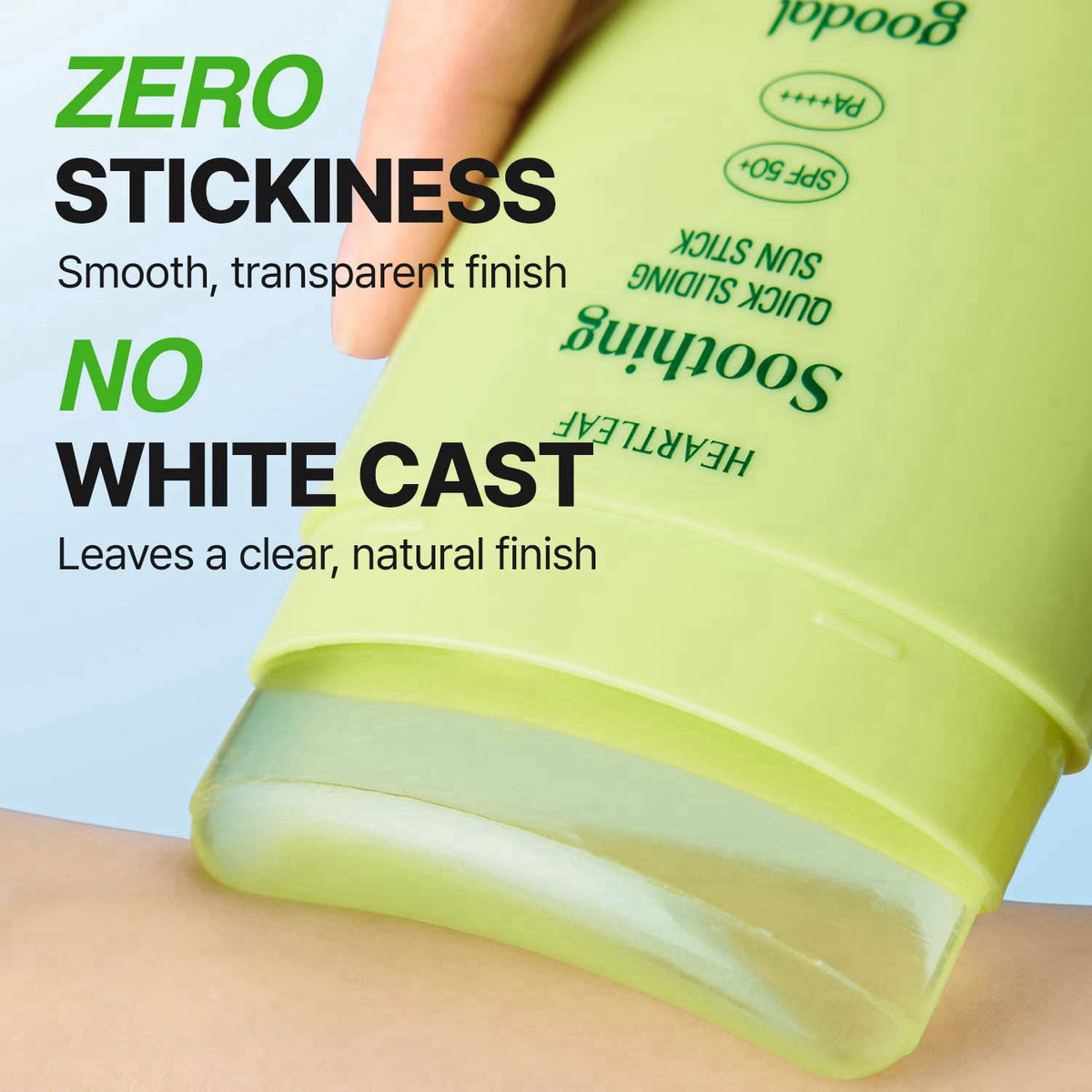 GOODAL Heartleaf Soothing Quick Sliding Sunscreen Stick, Broad Spectrum SPF 50, Lightweight Korean Sun Stick for Face & 