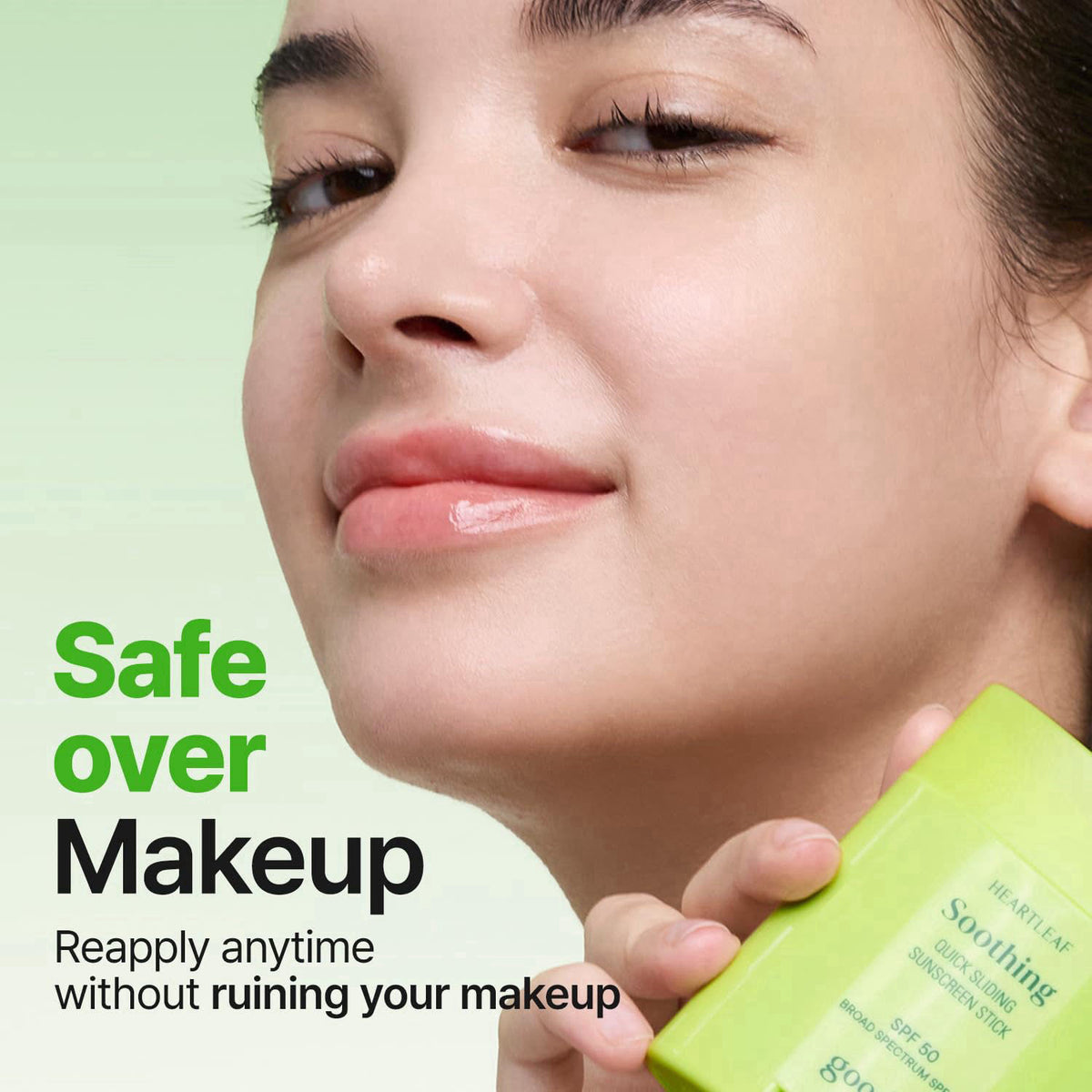 GOODAL Heartleaf Soothing Quick Sliding Sunscreen Stick, Broad Spectrum SPF 50, Lightweight Korean Sun Stick for Face & 
