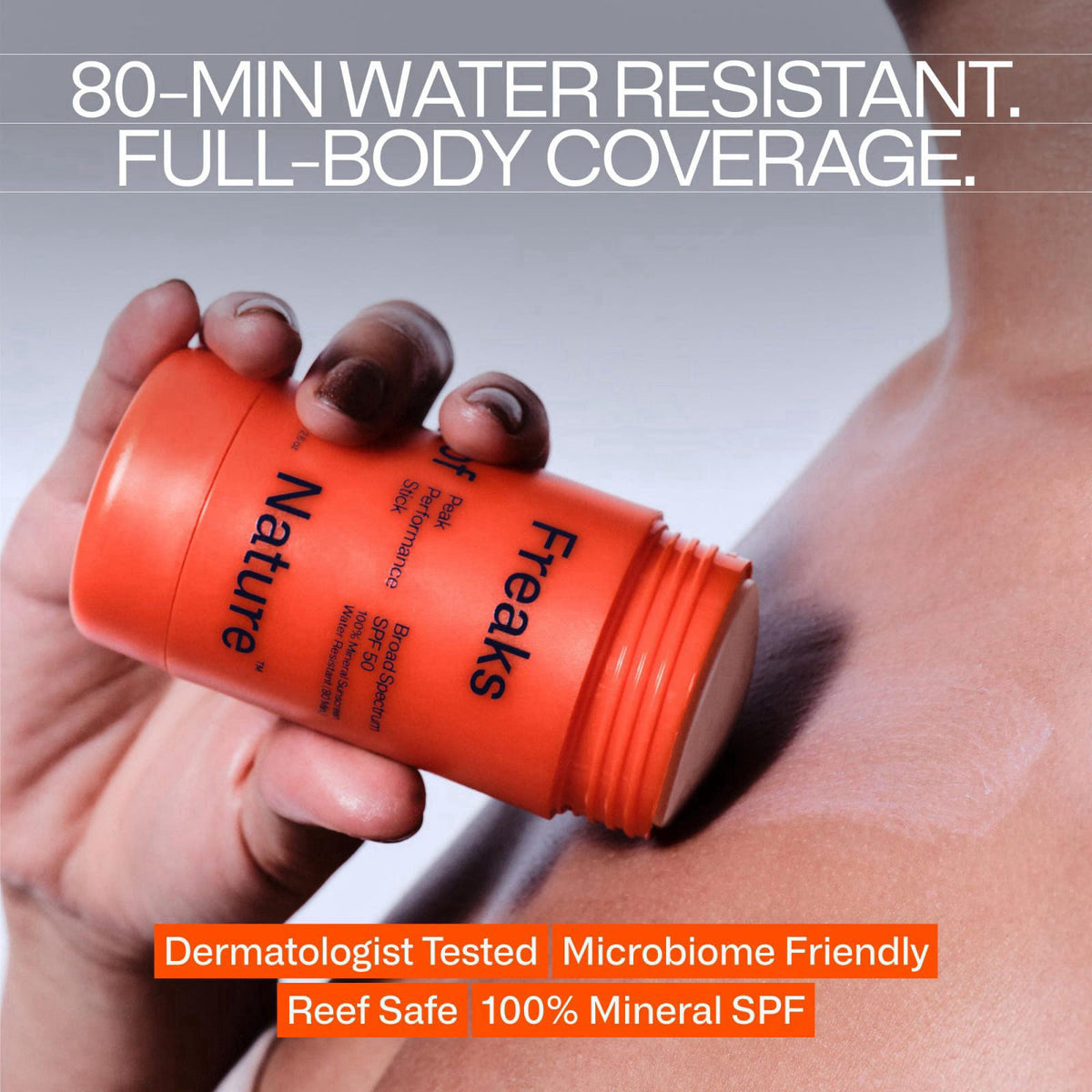 Freaks of Nature Peak Performance Sun Stick SPF 50, Face Sunscreen, 0.7oz – packaging and label