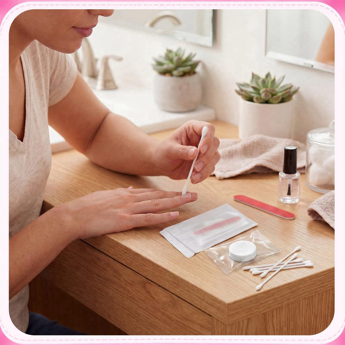 CrystalSylara 150 Pcs Travel Women Beauty Care Kit Bulk with Cotton Swab Nail File Vanity Pack Compressed Towel Makeup R