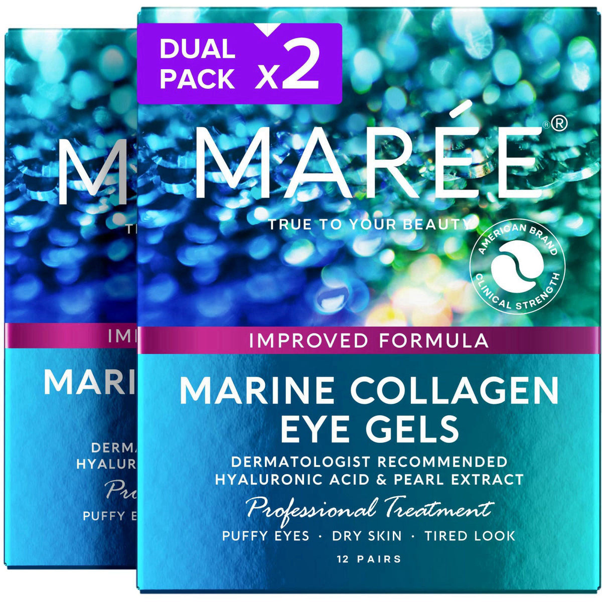 MAREE Collagen Eye Gels Eye Patches for Puffy Eyes and Dark Circles 2 Pack – product photo (Masks)