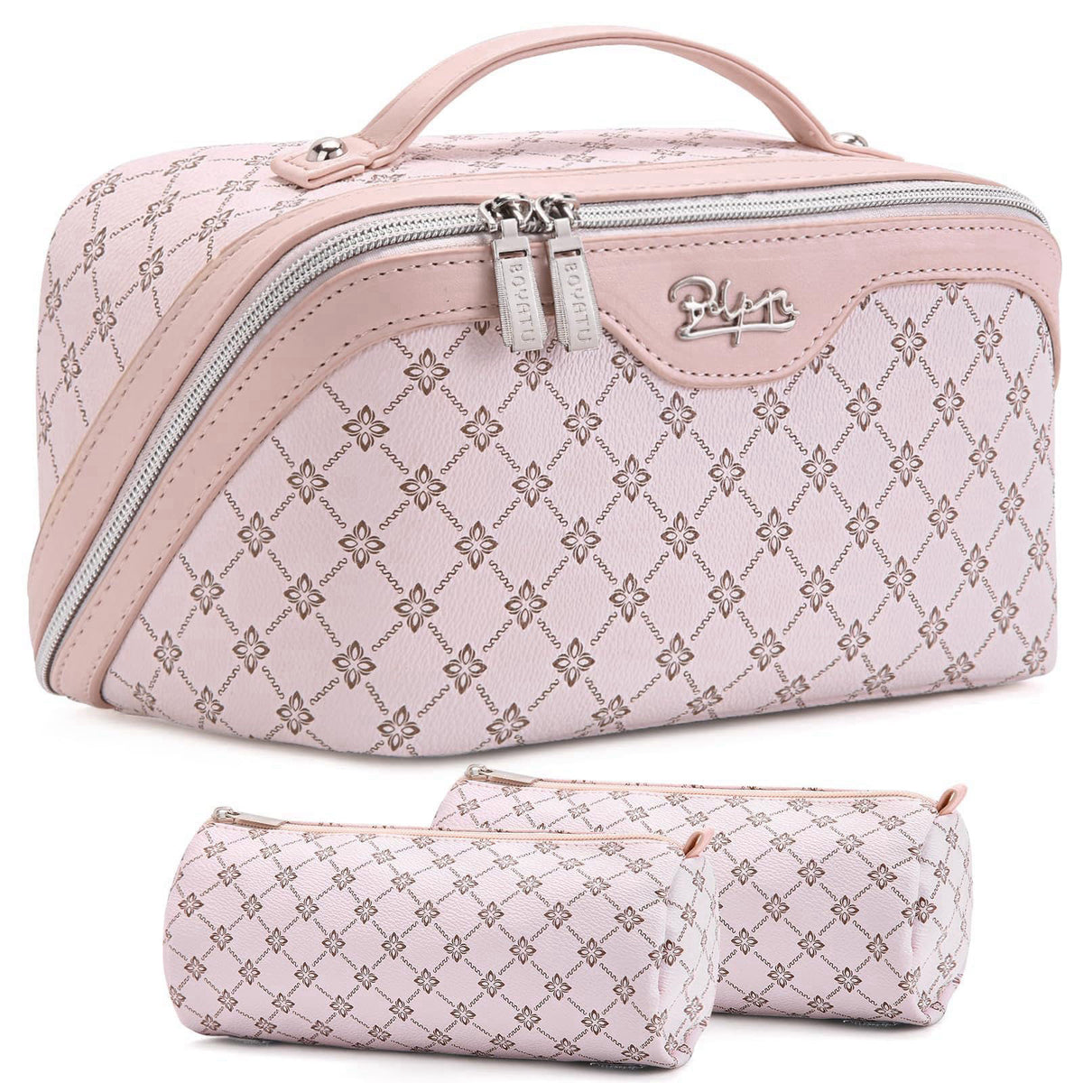 BOYATU Travel Makeup Bag Cosmetic Bags for Women: 3-Piece Makeup Bag Set – product photo (Cosmetic Bags)