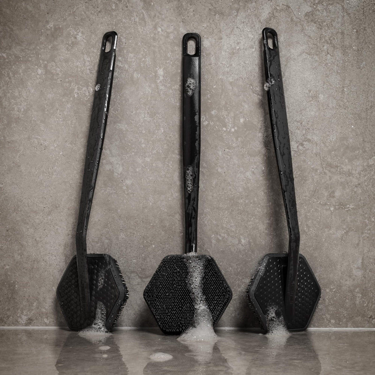 TOOLETRIES Silicone Back Scrubber for Shower, Body Brush - Charcoal – close-up detail in Charcoal