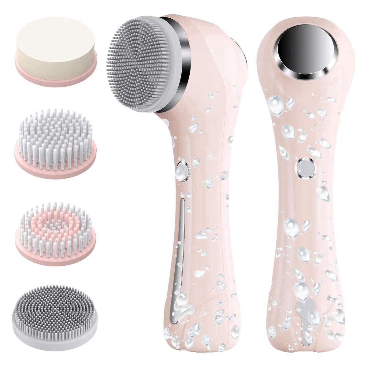 HOERCAAL Facial Cleansing Brush, 2-in-1 Waterproof IPX7 Spin Scrubber, 4 Heads – product photo (Powered Facial Cleansing
