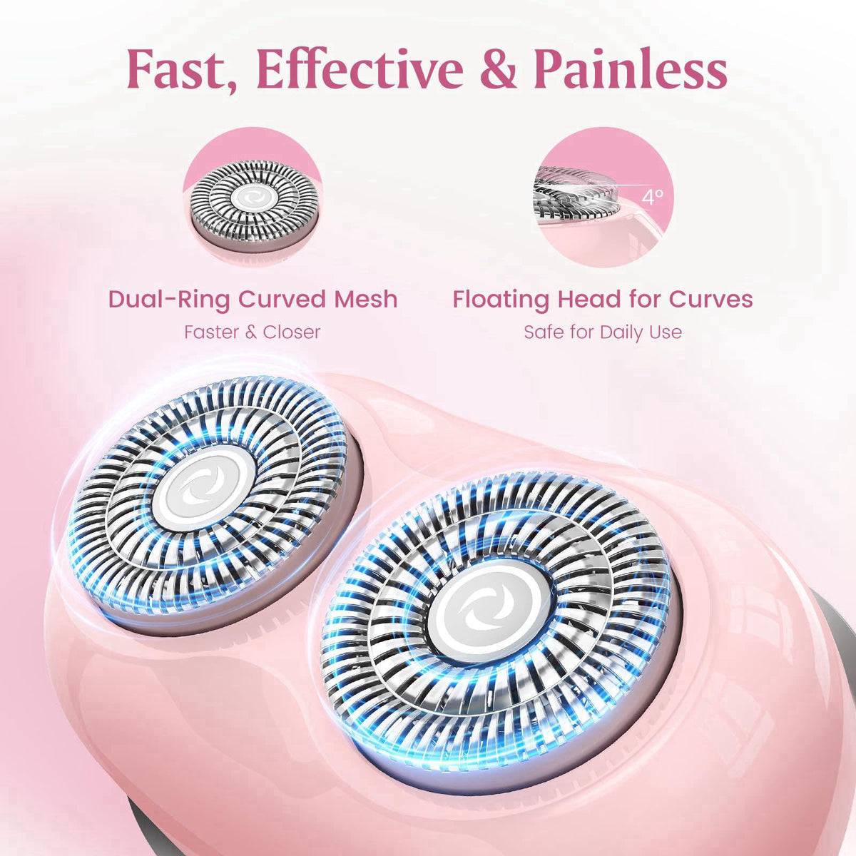 Brightup Facial Hair Removal for Women - Painless Electric Shaver – packaging and label