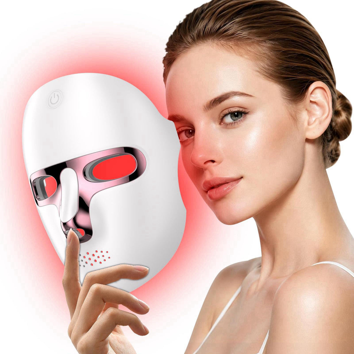 ViLeeLia Led Mask Light Therapy, Cordless Rechargeable Face Mask with Built-in Battery, Lightweight Skin Care Device – p