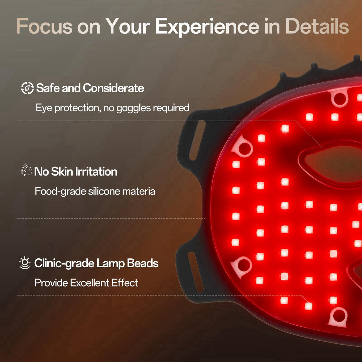 Facego Red Light Mask for Face - 7 Colors Cordless Silicone Face Mask, Facial Mask Skincare at Home, Skin Care Mask Suit
