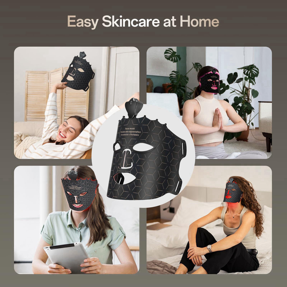Facego Red Light Mask for Face - 7 Colors Cordless Silicone Face Mask, Facial Mask Skincare at Home, Skin Care Mask Suit