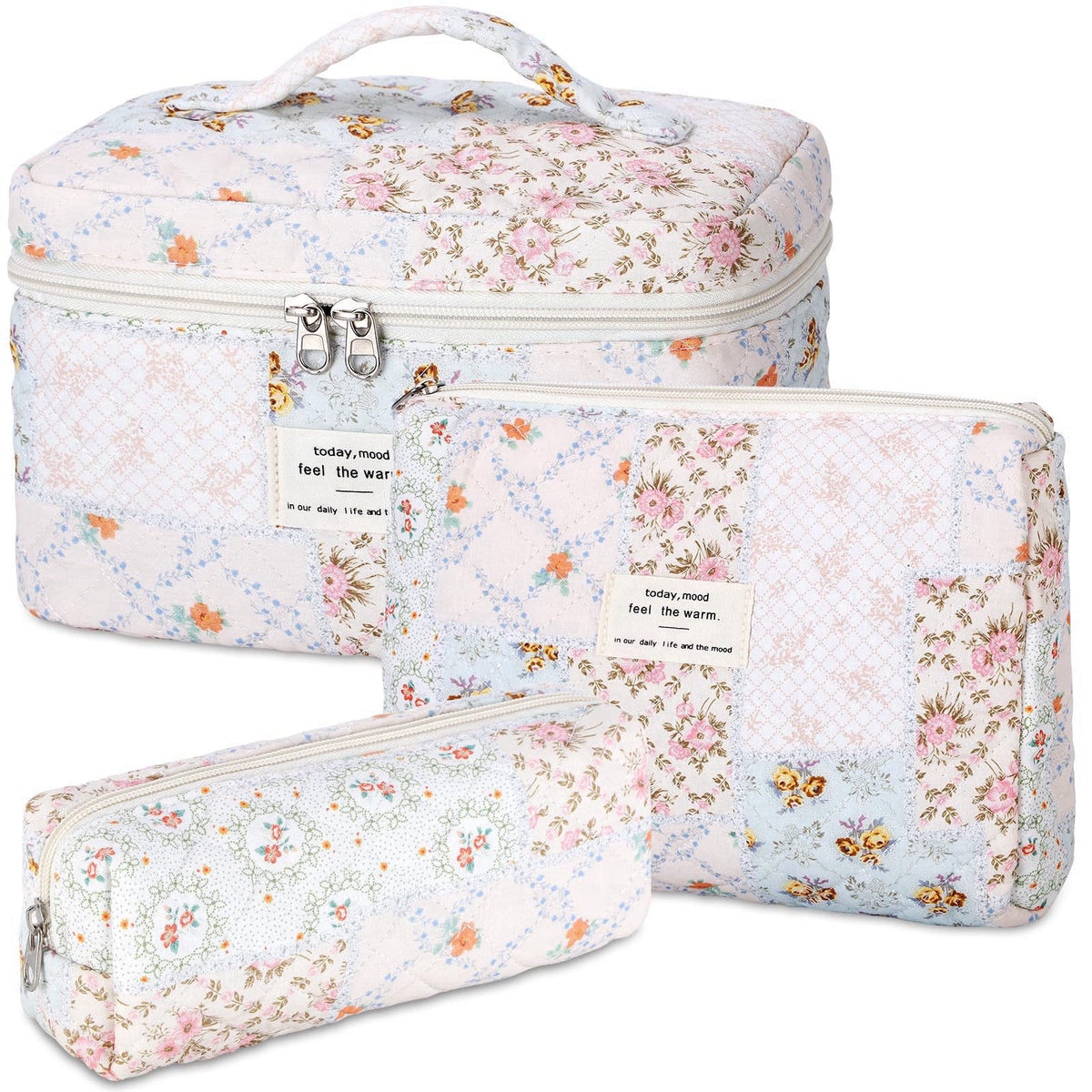 Senbowe Makeup Brush Cleaner and Large Cotton Floral Makeup Bag – alternate angle