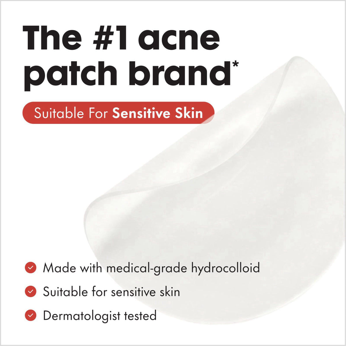 Hero Cosmetics Mighty Patch Original Nighttime Acne Pimple Patches, 75 Ct – back view and specifications