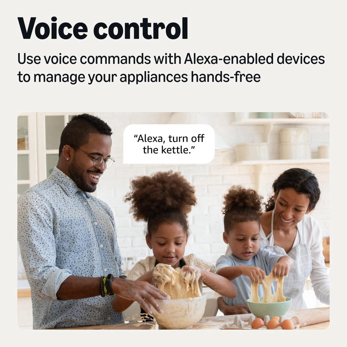 Amazon Basics Smart Plug, Works with Alexa Only, Voice Control, Remote APP Control, Schedule, Compact Design, Versatile,