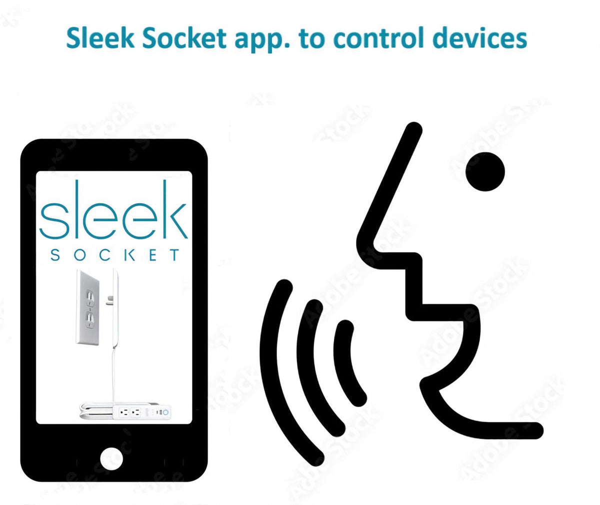 Smart Sleek Socket: Universal Outlet Concealer with Wi-Fi Smart Power Strip – full view