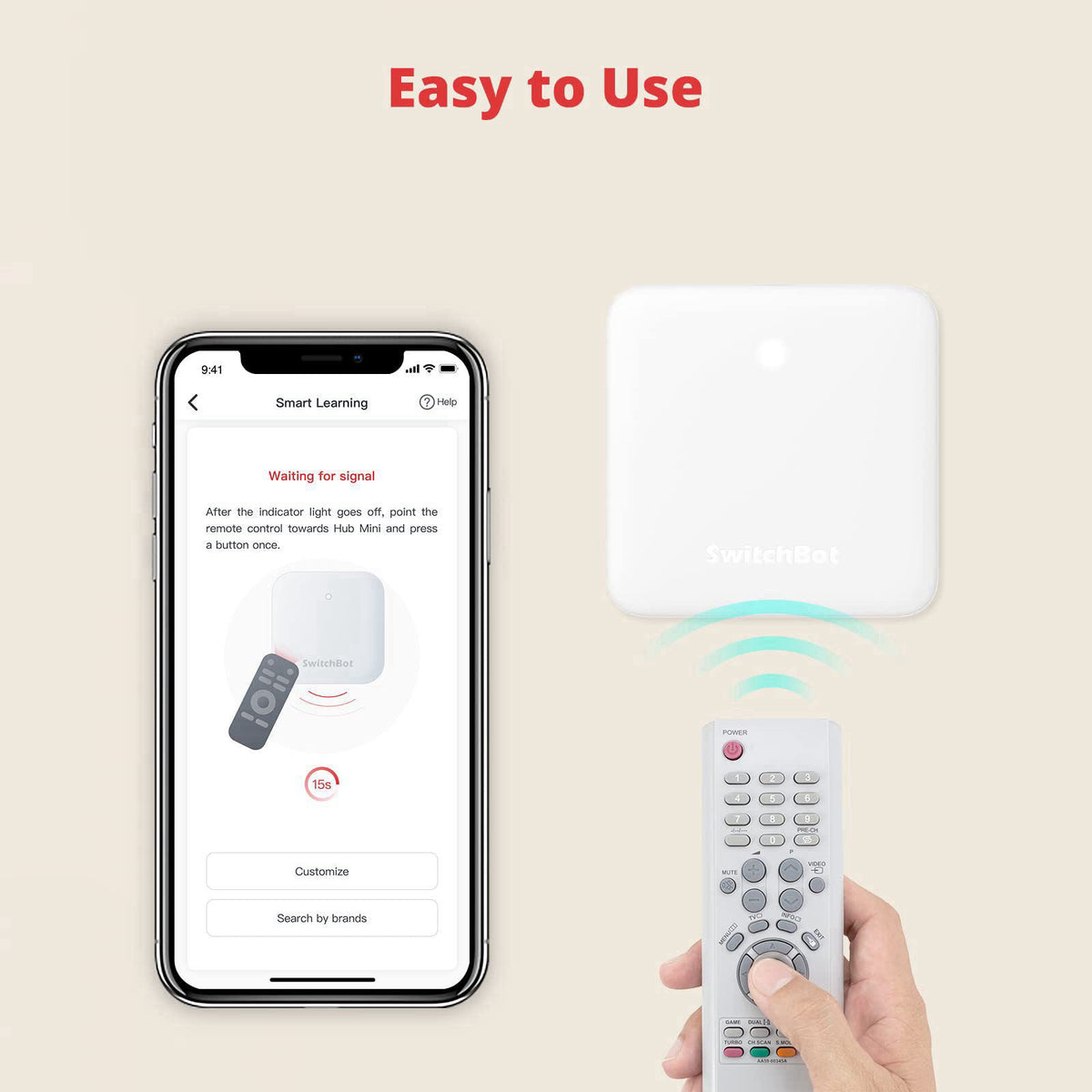 SwitchBot Hub Mini Smart Remote - IR Blaster, Link SwitchBot to Wi-Fi (Support 2.4GHz), Control TV, Air Conditioner, Com