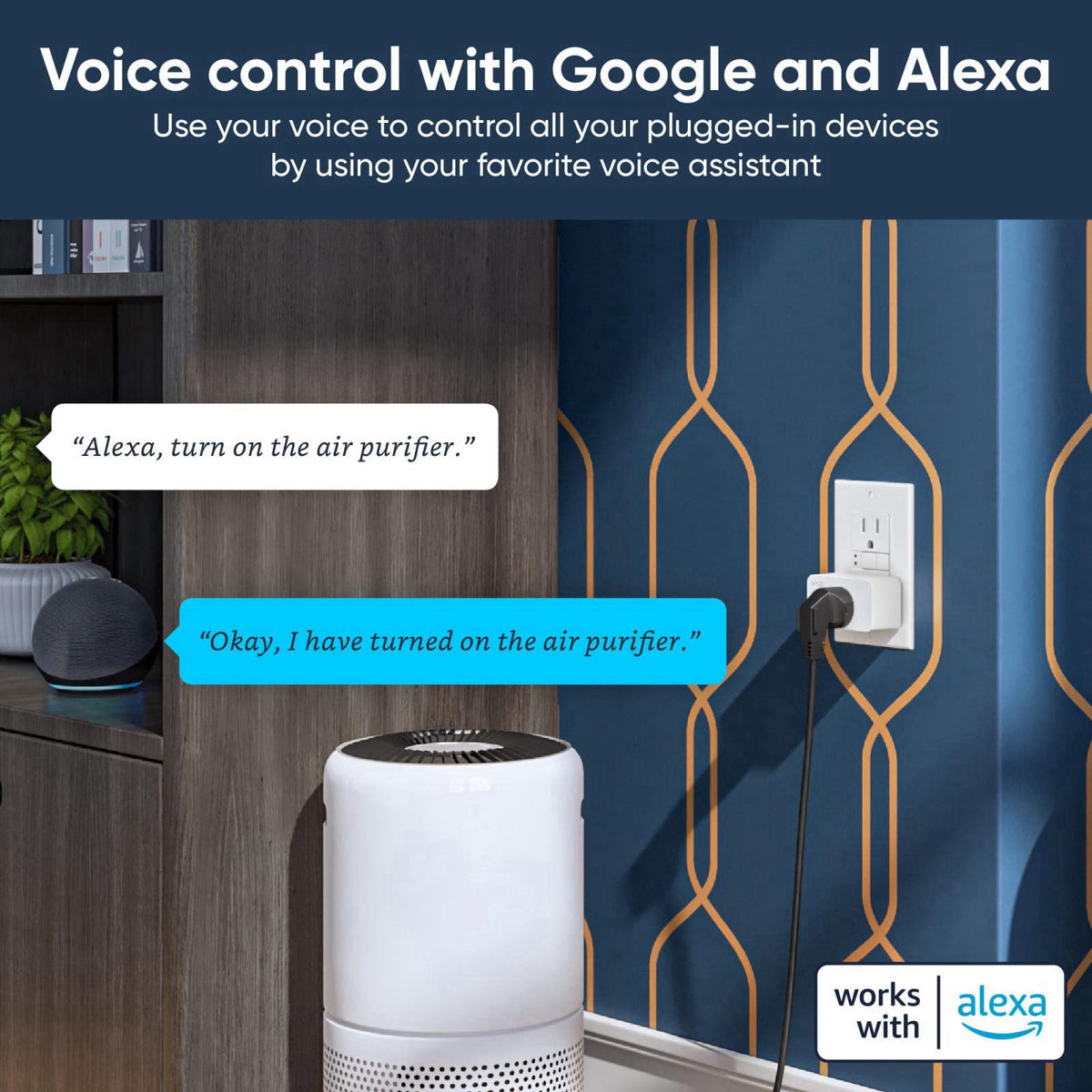 Wyze Plug, 2.4GHz WiFi Smart Plug, Works with Alexa, Google Assistant, IFTTT, No Hub Required, Two-Pack, White – back vi