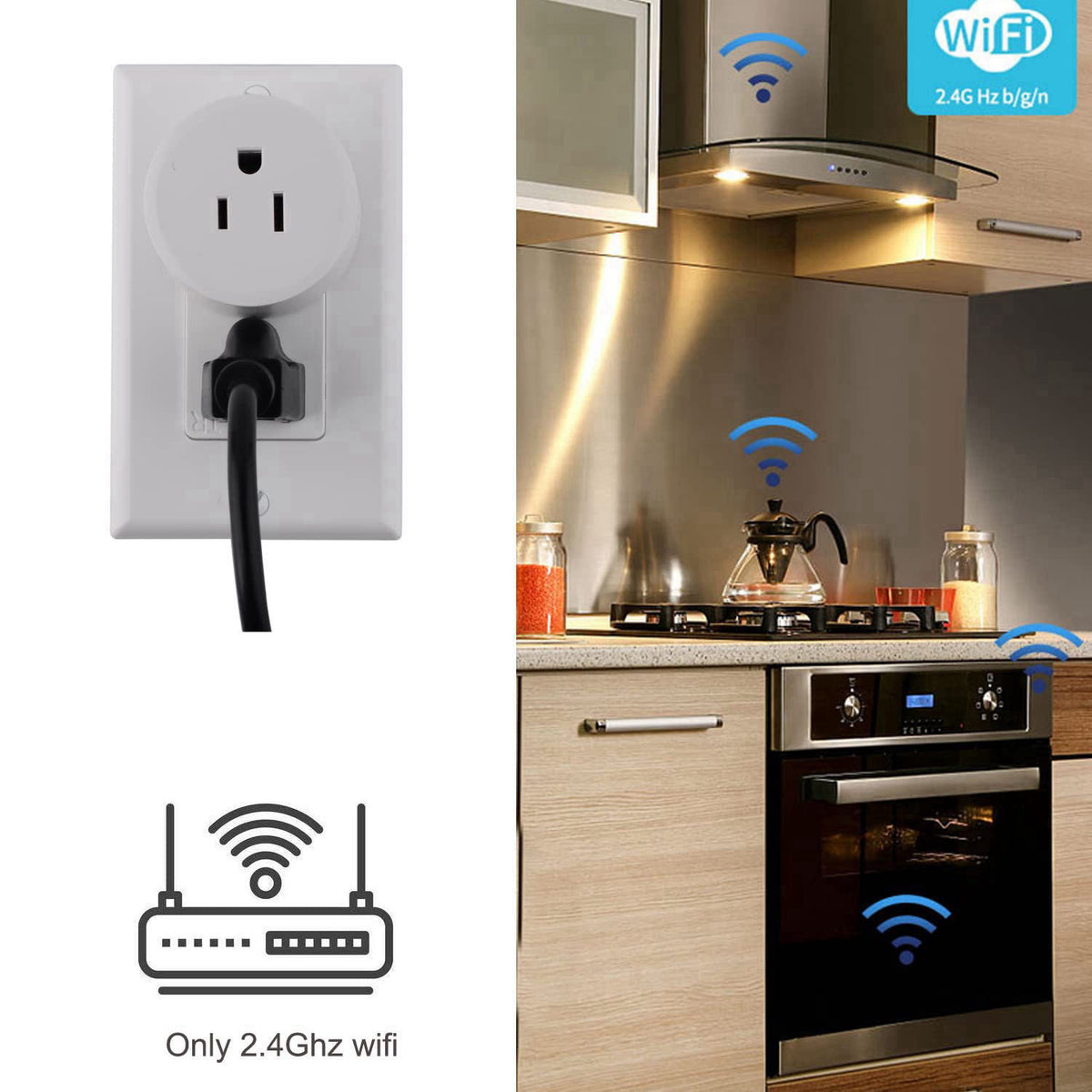 Sparkleiot Mini WiFi Smart Plug Outlet Voice Remtoe Control with Alexa Works with Google Assistant IFTTT, Tuya Smart APP