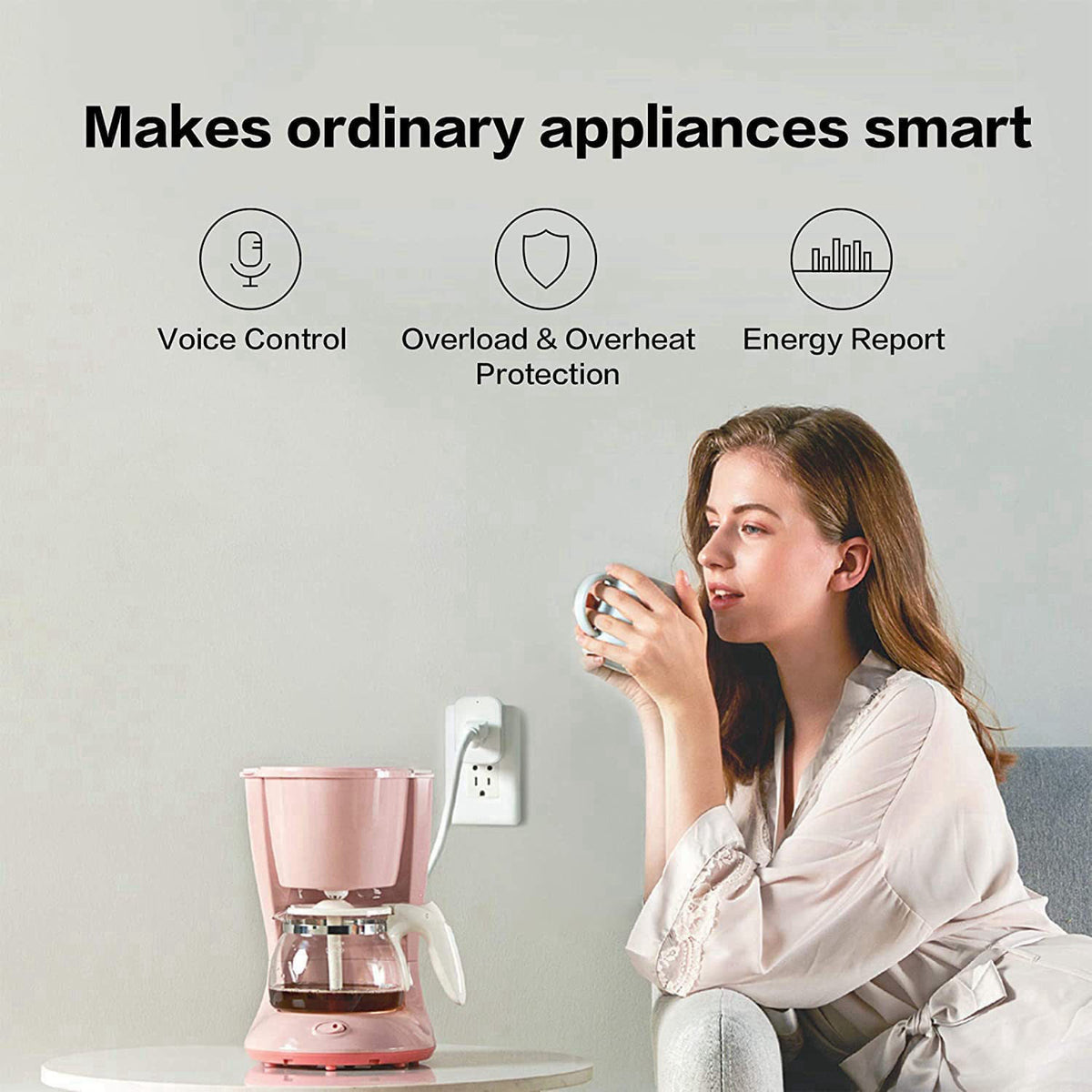 Aqara Zigbee Smart Plug with Energy Monitoring, Overload Protection – full view