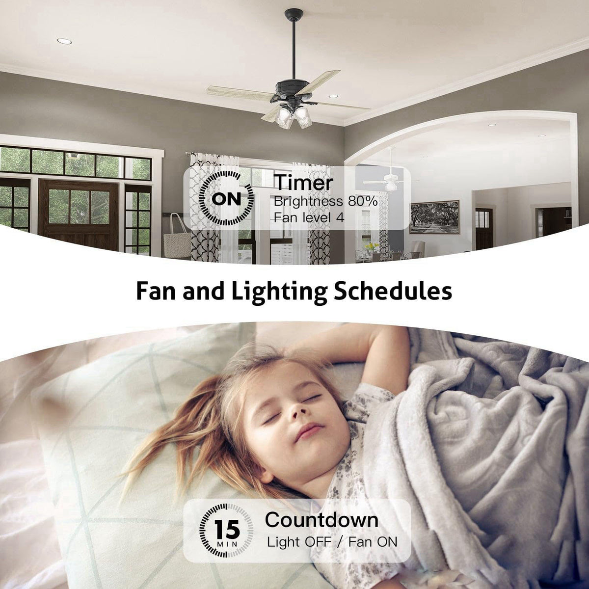 Smart Ceiling Fan Control and Dimmer Light Switch, Neutral Wire Needed, TREATLIFE 2.4Ghz Single Pole Wi-Fi Fan and Light