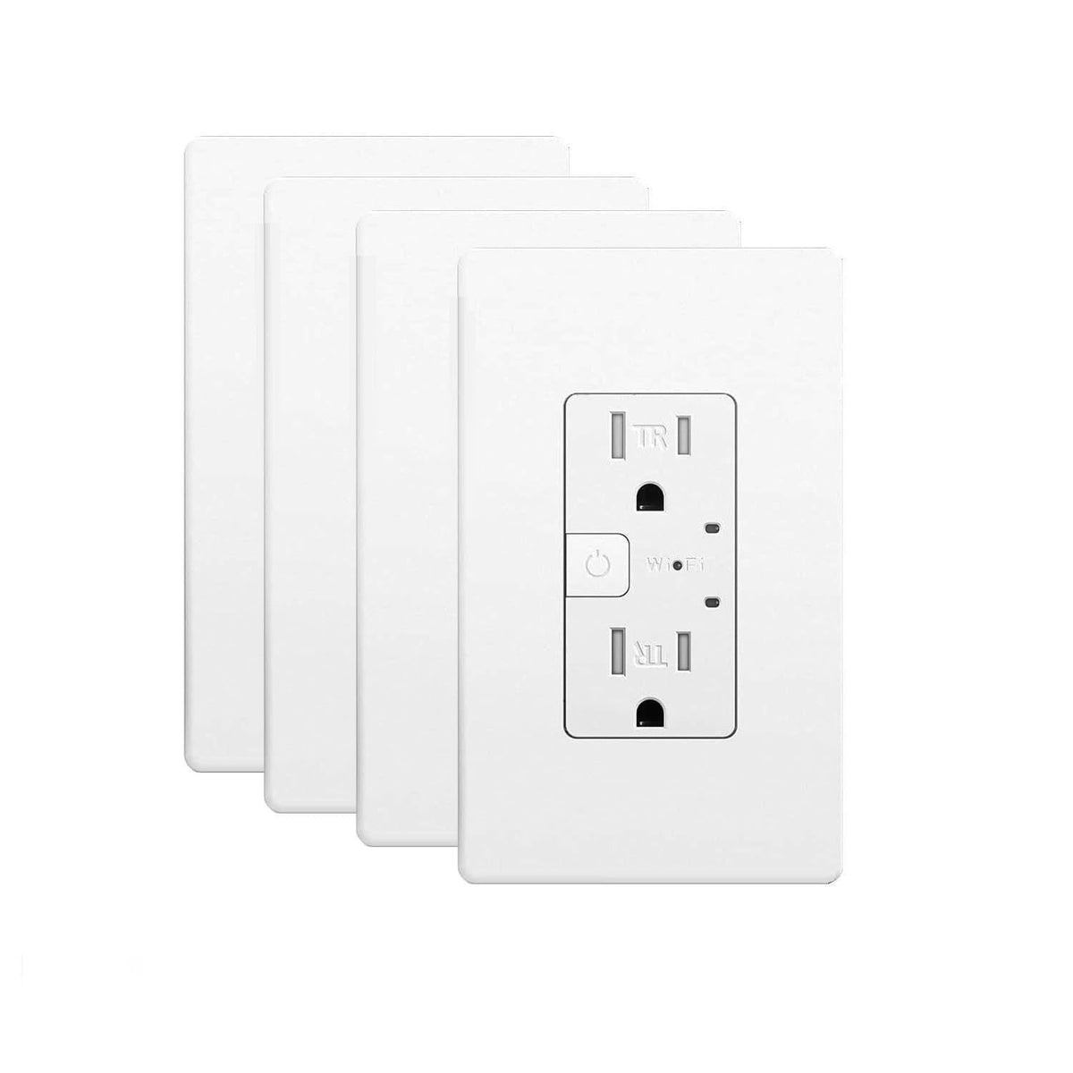 junlit Smart Wall Outlet, TR Receptacle, Alexa & Google, 2.4 G WiFi, ETL&FCC, 4 PK – product photo (Standard Outlets)