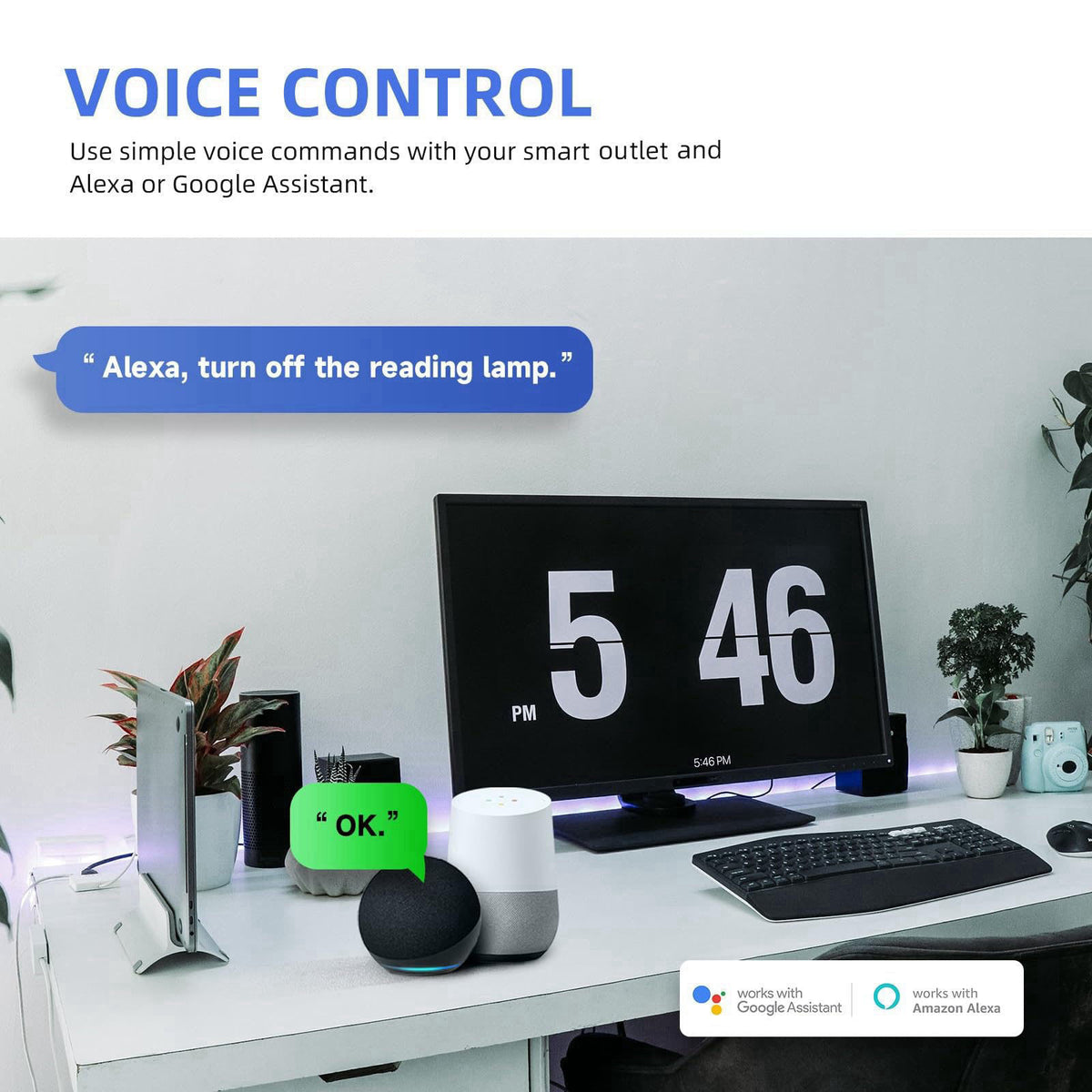 junlit Smart Wall Outlet, TR Receptacle, Alexa & Google, 2.4 G WiFi, ETL&FCC, 4 PK – close-up detail