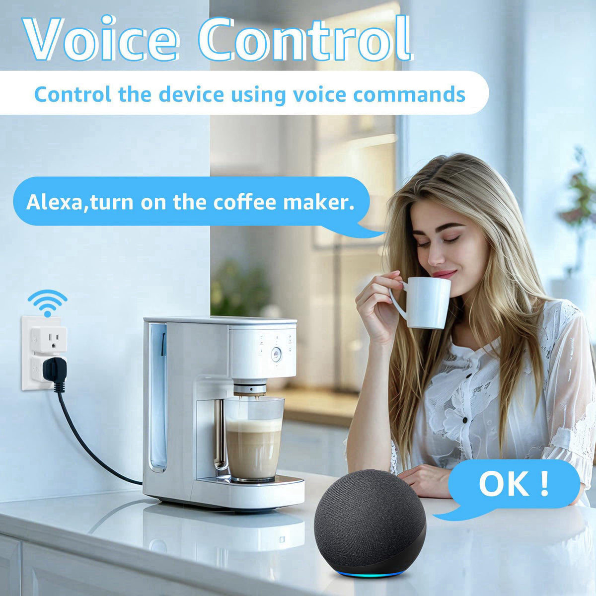 Greencycle WiFi Plug with Switch 2 Sets,App/Voice/Wireless Switch Control – back view and specifications