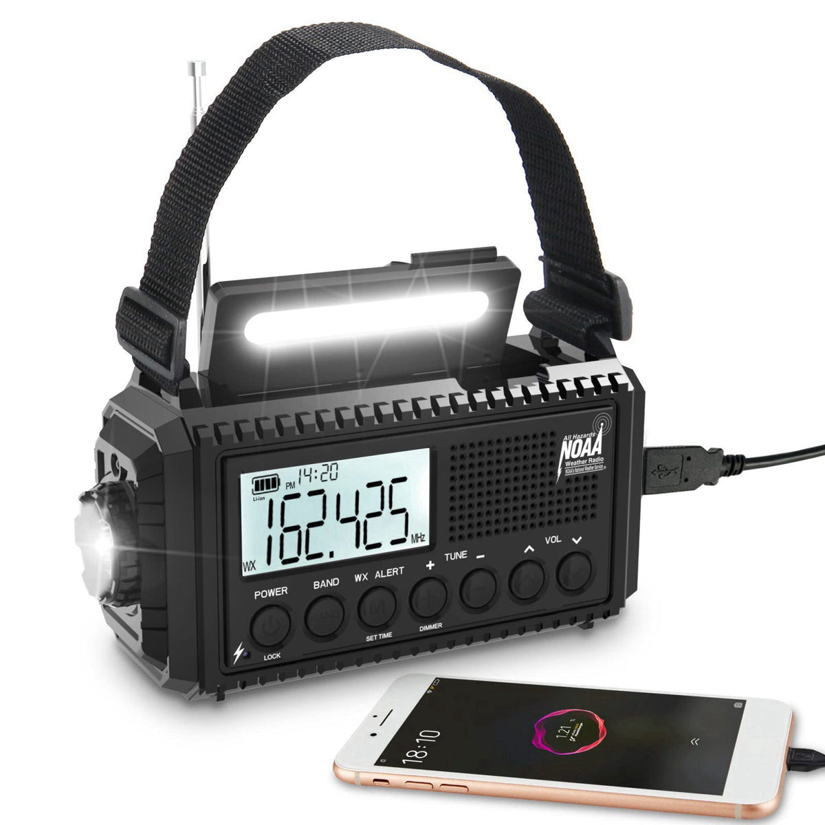 Mesqool Weather Radio Auto Alert Digital with LCD Screen, 5000mAh 5 Way Powered – product photo (Weather Radios)