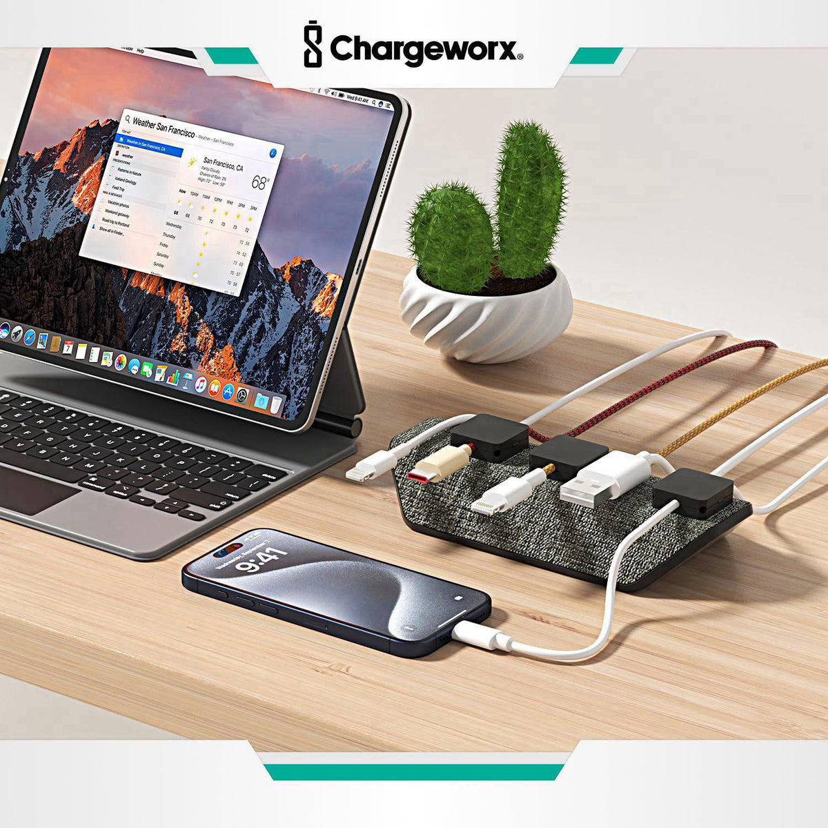 CHARGEWORX – Cable Organizer Bags &amp; Cases on display