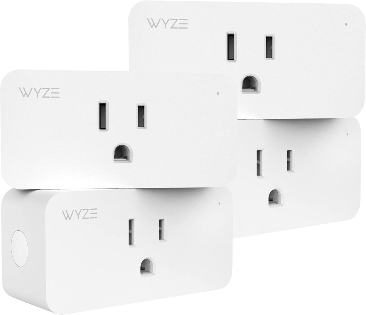 Wyze Plug, 2.4GHz WiFi Smart Plug, Compatible with Alexa, Google Assistant, IFTTT, No Hub Required, Four-Pack, White – a