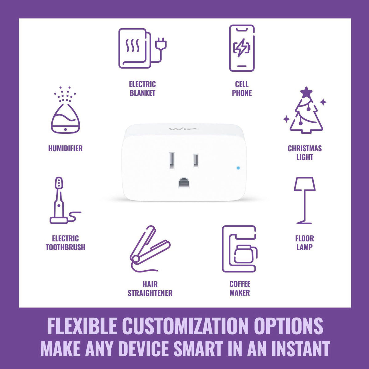WiZ Connected WiZ Smart Plug- Sunset to Sunrise Automation + Motion Detection + Control with Voice or App, Compatible wi