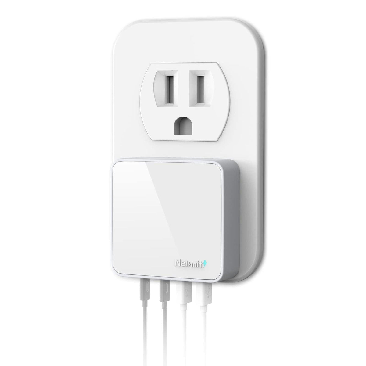 Nekmit USB C Charger, Thin Flat 52W 4-Port Fast Wall Charger with Two 20W Power Delivery and 2 Port for iPhone 14/14 Pro