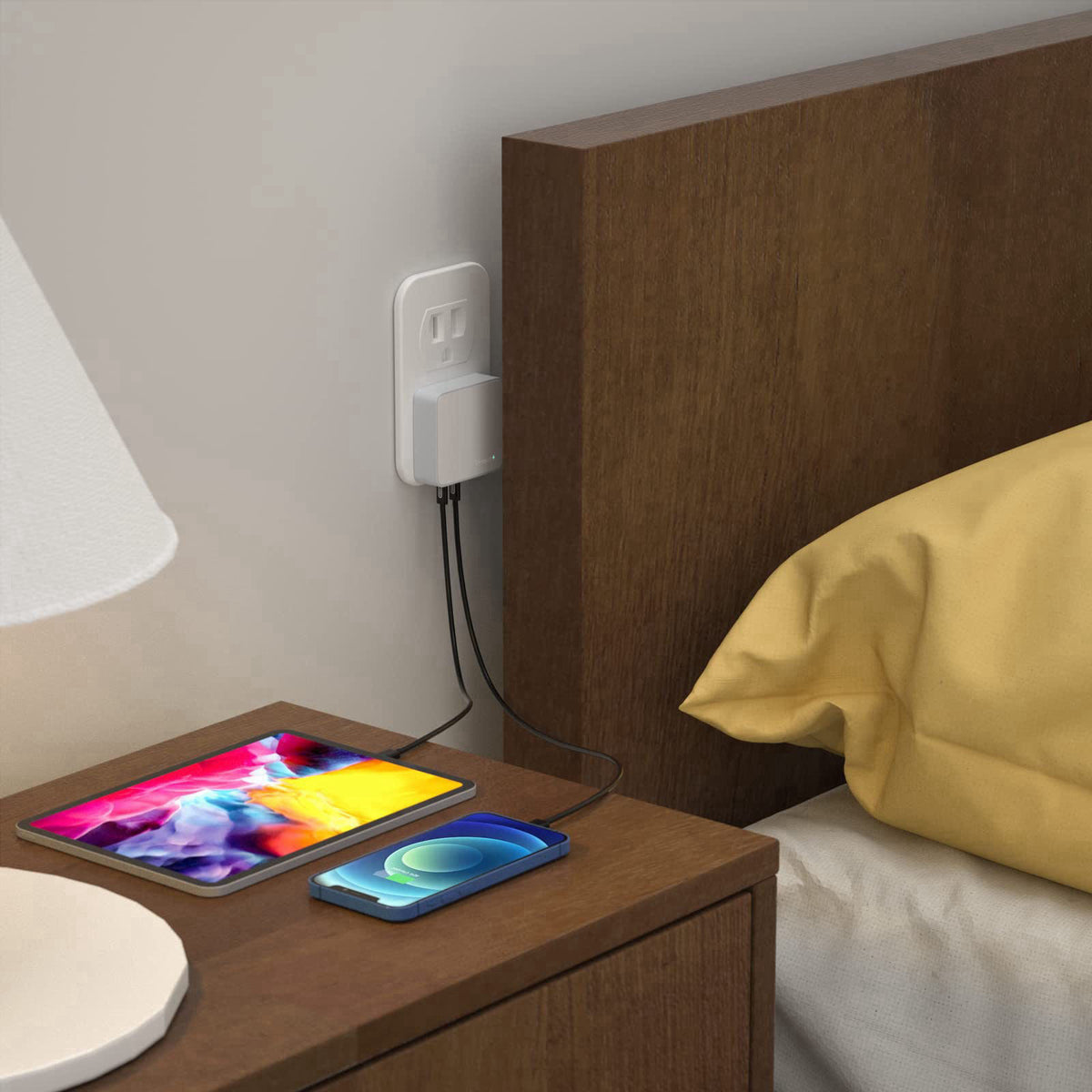 Nekmit USB C Charger, Thin Flat 52W 4-Port Fast Wall Charger with Two 20W Power Delivery and 2 Port for iPhone 14/14 Pro