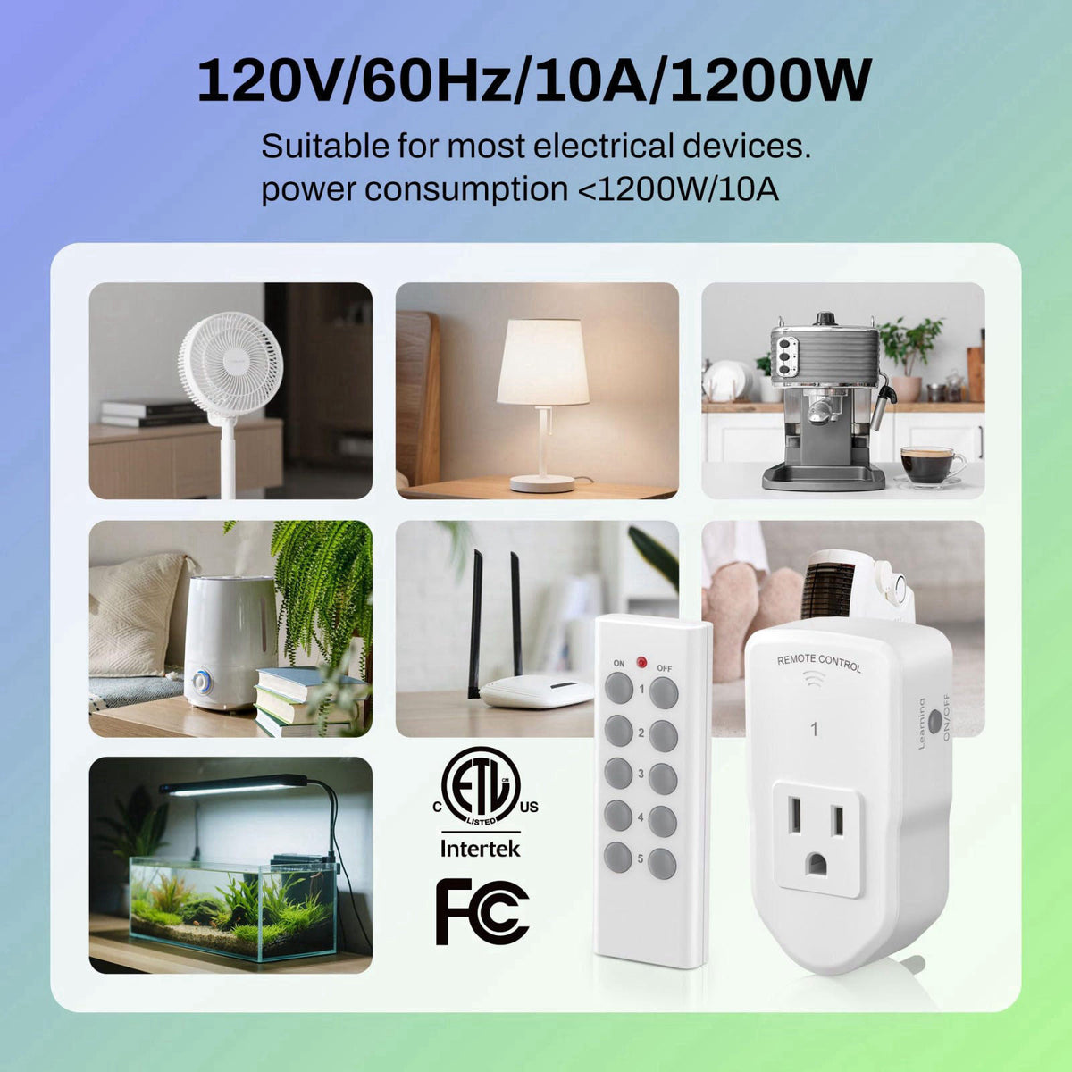 BN-LINK Wireless Remote Control Outlet Electrical Switch for Lights, Fans, Christmas Lights, Small Appliance, 100ft Long