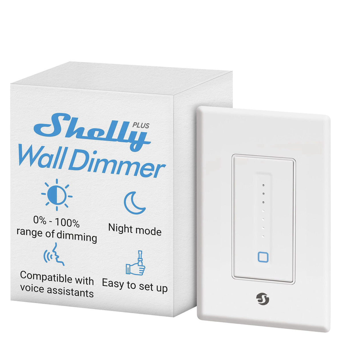 Shelly Plus Wall Dimmer UL | WiFi Smart Wall Dimmer Switch | Home Automation | Bluetooth Gateway | Compatible with Alexa