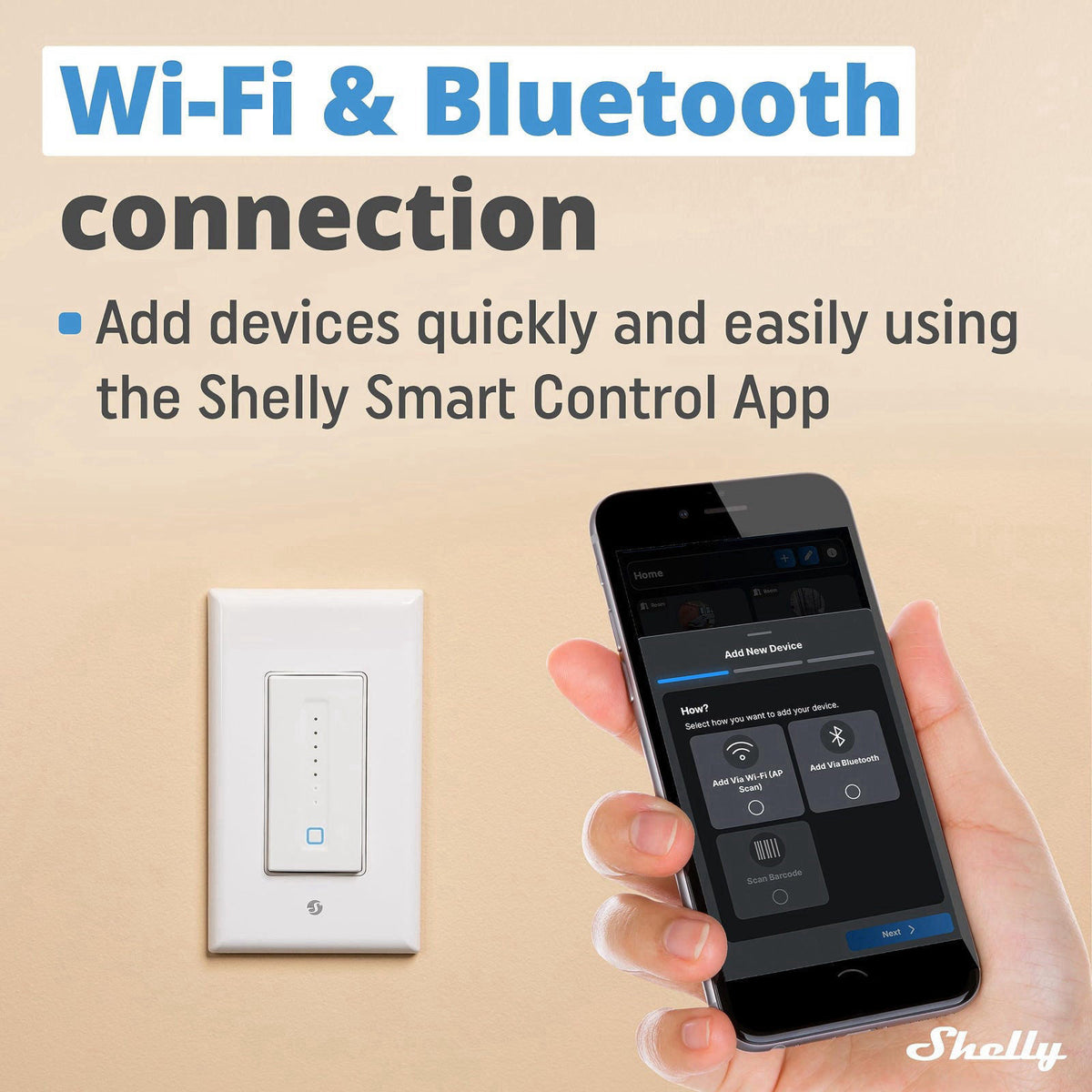 Shelly Plus Wall Dimmer UL | WiFi Smart Wall Dimmer Switch | Home Automation | Bluetooth Gateway | Compatible with Alexa