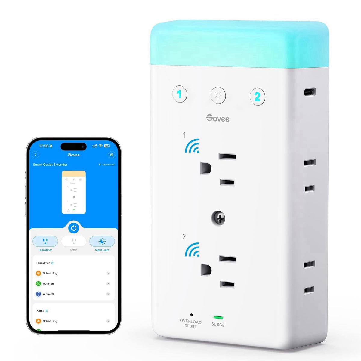 Govee Smart Plug Outlet Extender 3 Sided Power Strips with by Premium Selection — view 7