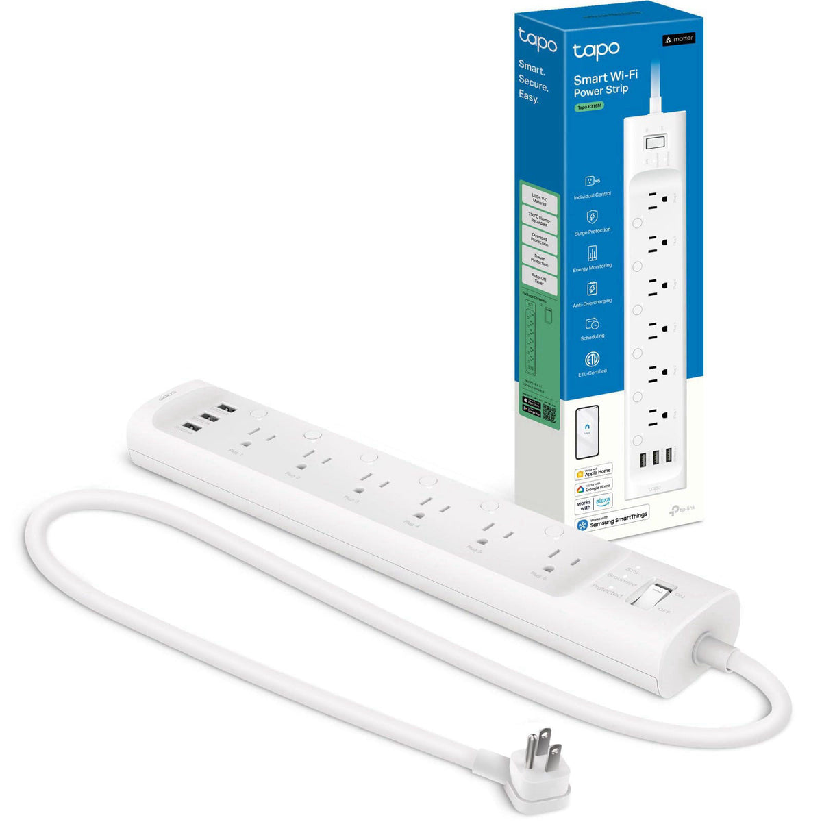 Tapo Smart Wi Fi Power Strip Matter P316M Energy Monitoring by Premium Selection — view 3
