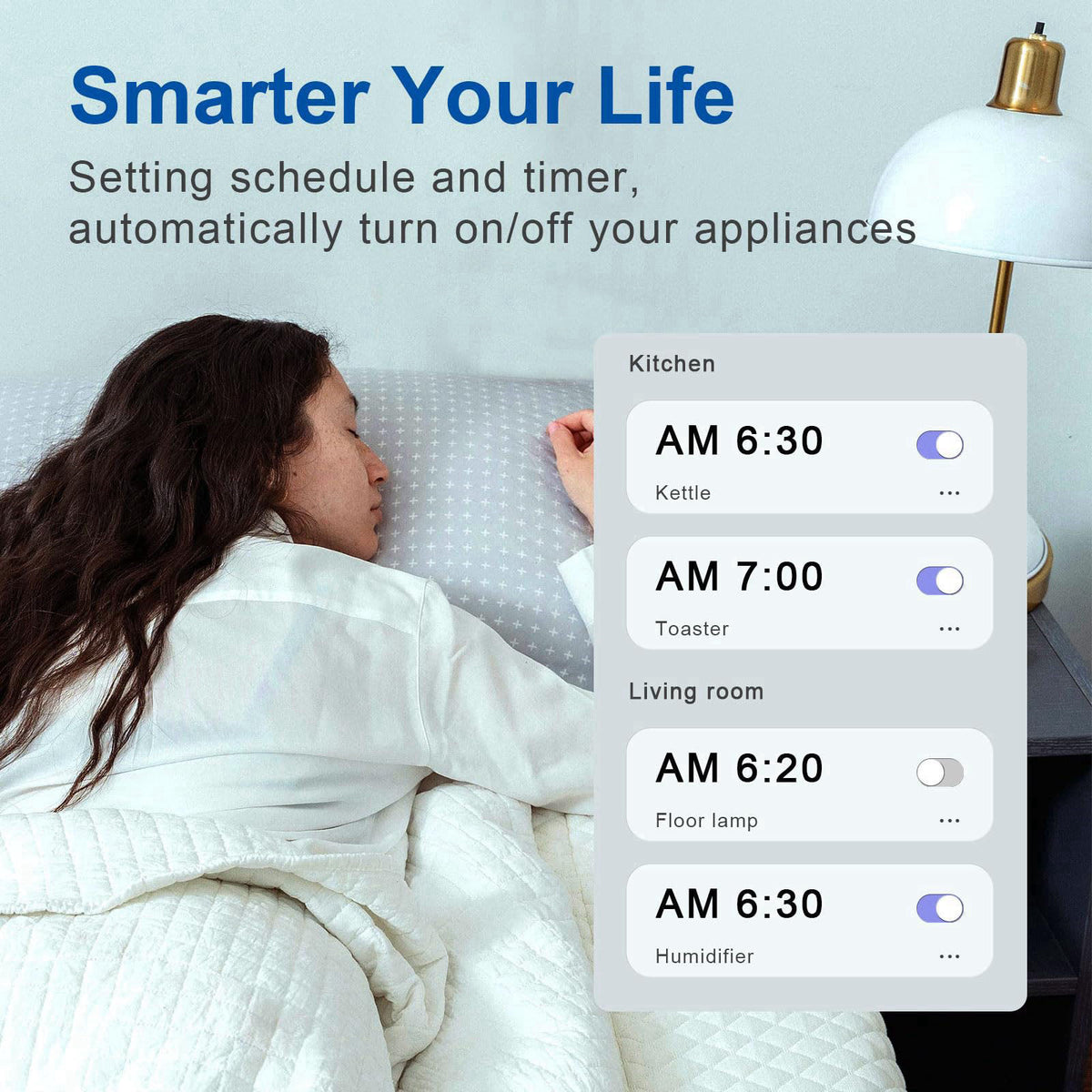 junlit Matter Smart Plug 15A, HomeKit, Siri, Alexa, Google, 2.4G, ETL&FCC, 4 PK – alternate angle