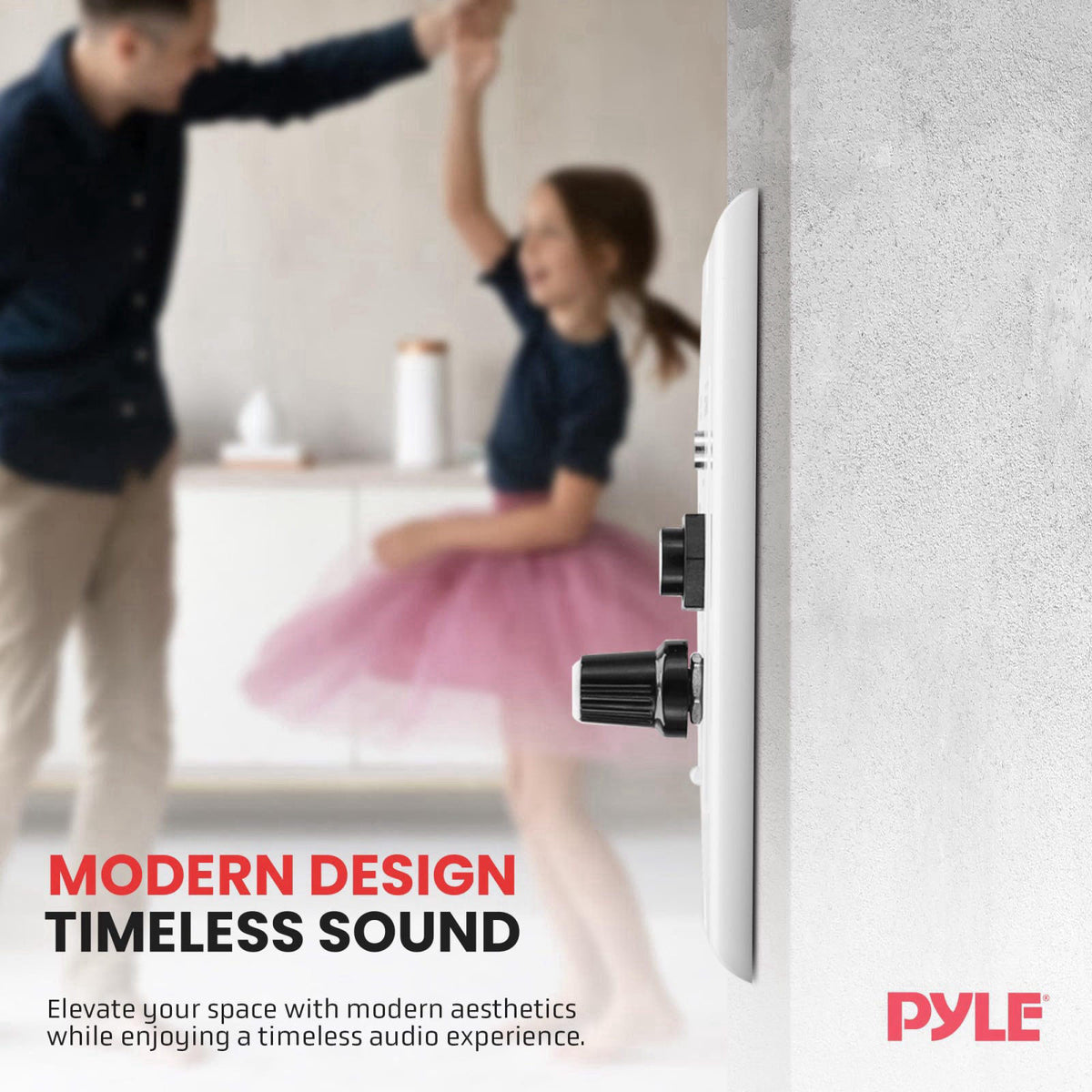 Pyle Wireless BT Receiver Wall Mount - 100W In-Wall Audio Control Receiver w/ Built-in Amplifier, USB/Microphone/Aux (3.