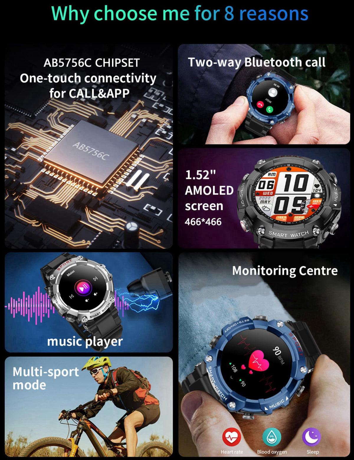 ATEVIX Smart Watch with Earbuds for Men, Smart Watches for Android Phones, Bluetooth Calling can Answer and Make Calls, 