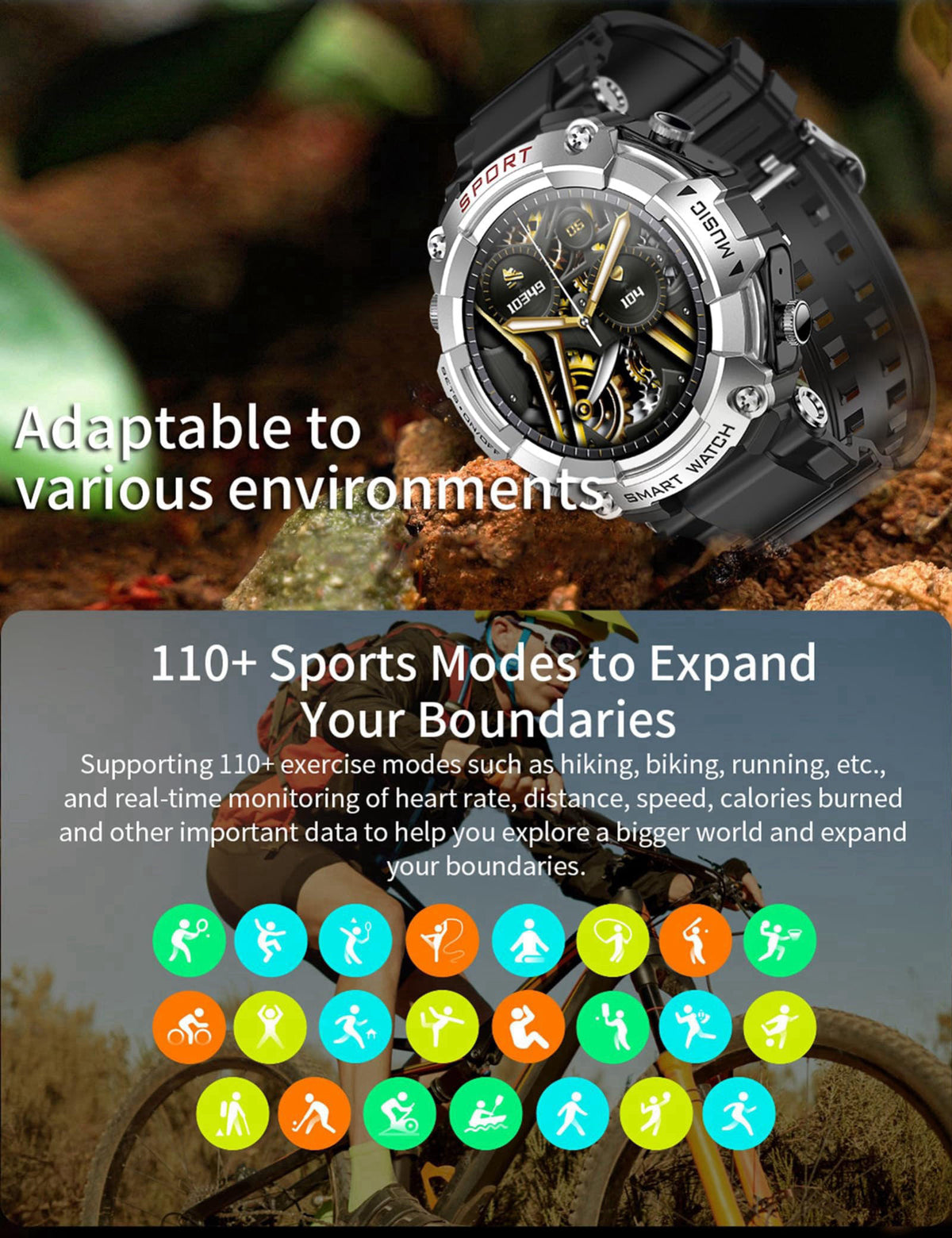 ATEVIX Smart Watch with Earbuds for Men, Smart Watches for Android Phones, Bluetooth Calling can Answer and Make Calls, 