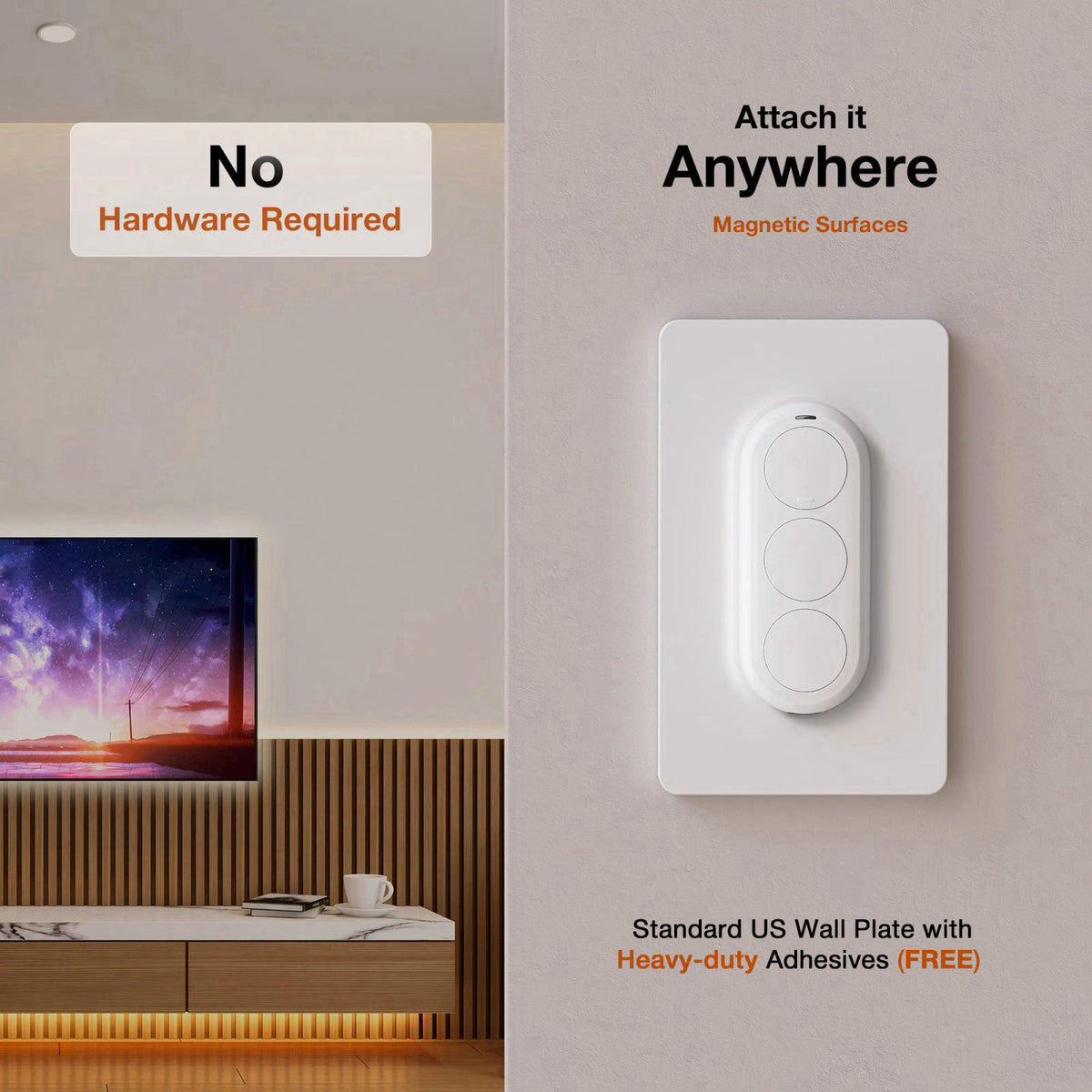 Airversa QliQ AC1 HomeKit Button Controller, White 1 Pack – full view