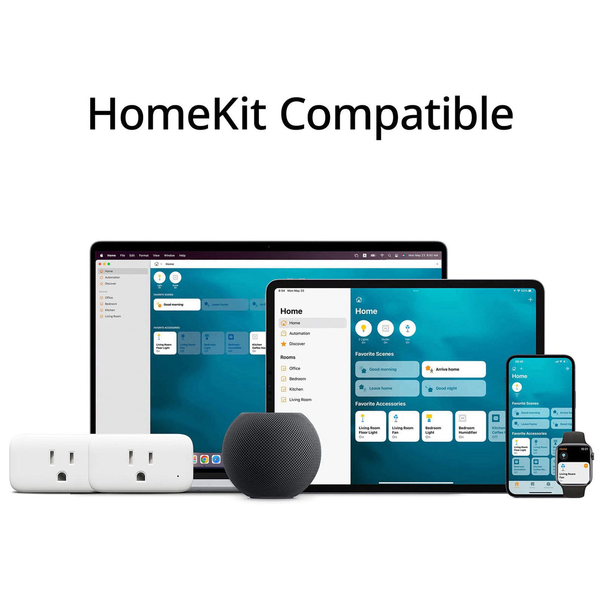 SwitchBot HomeKit Smart Plug Mini 15A – No Hub Required, Energy Monitoring, WiFi (2.4GHz), Works with Siri, Alexa, Googl