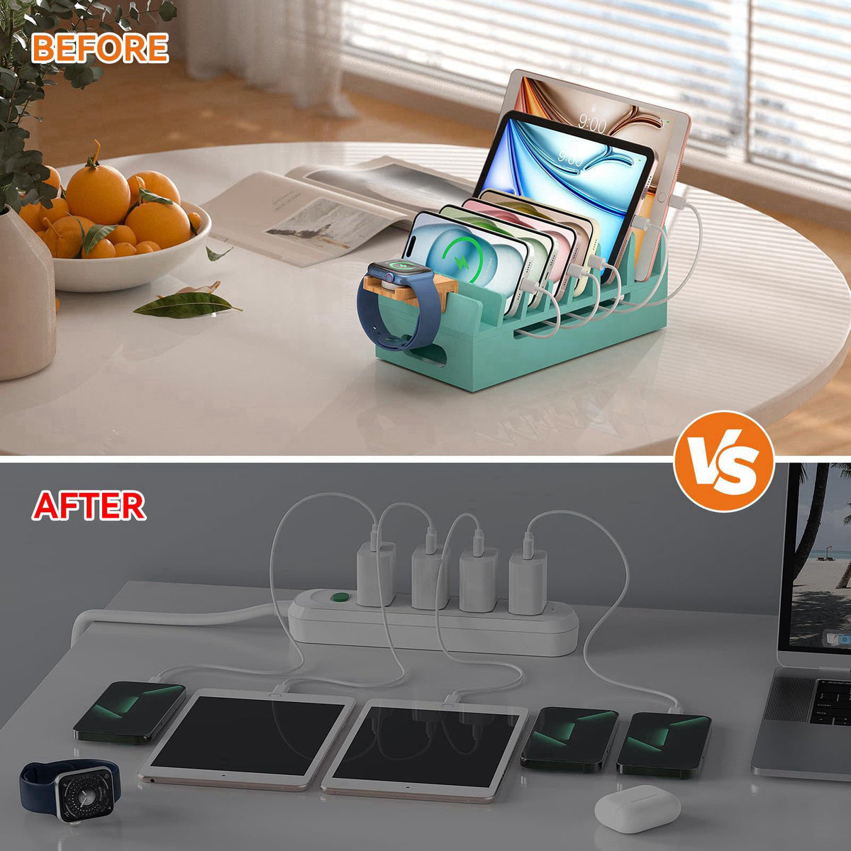 Pezin & Hulin USB Wall Charger, Desktop USB Charging Station for Multiple Devices – alternate angle