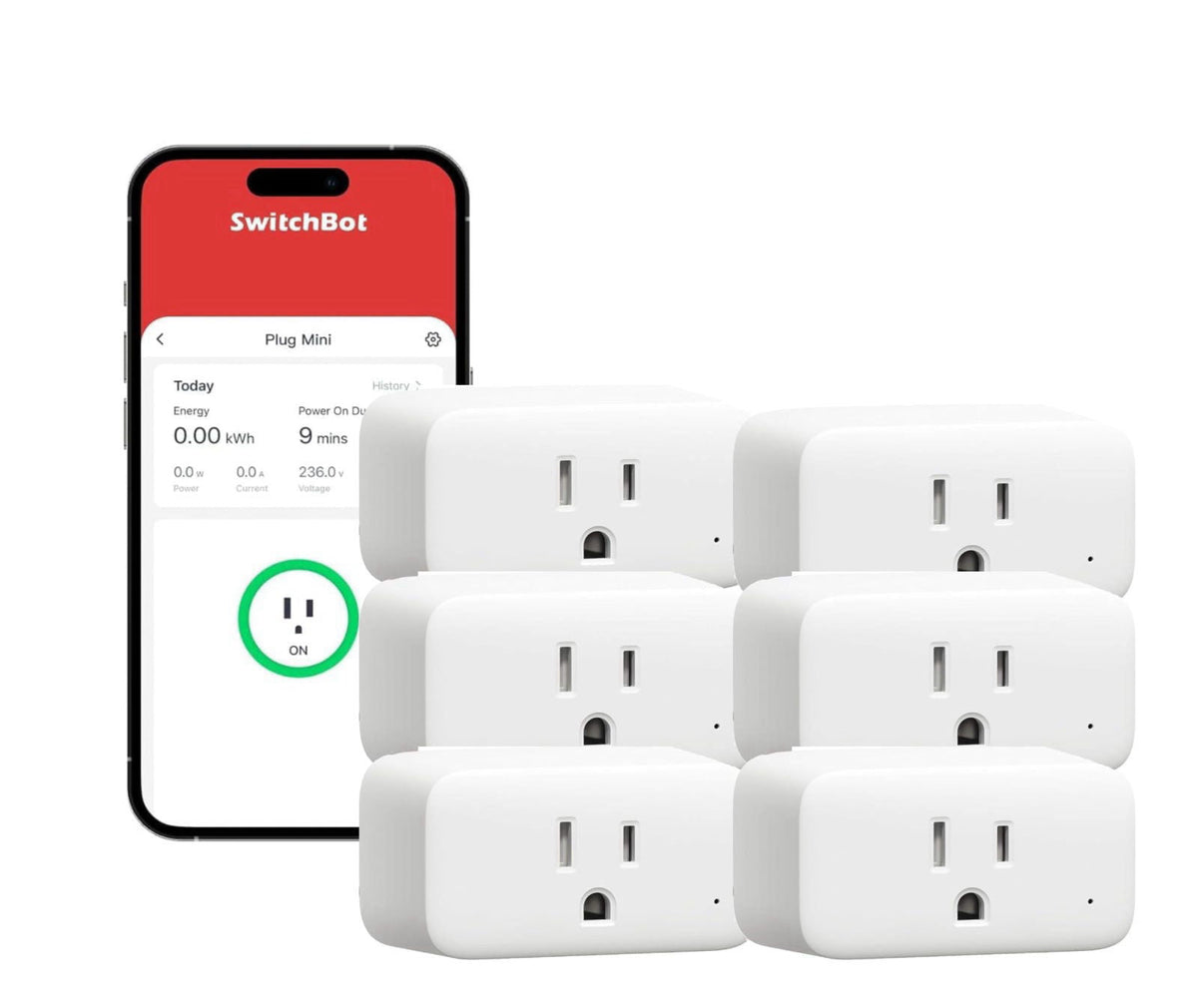 SwitchBot Smart Plug Mini, 15A Energy Monitoring, WiFi & Bluetooth Outlet, Compatible with Alexa, Google Assistant, Home