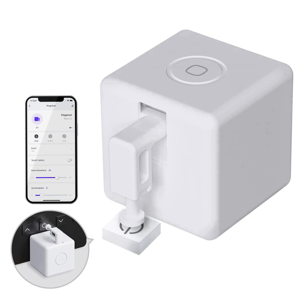 MOES Fingerbot Plus Smart Button Pusher No Wiring Switch with Accessory Kit, Tools Packs – alternate angle
