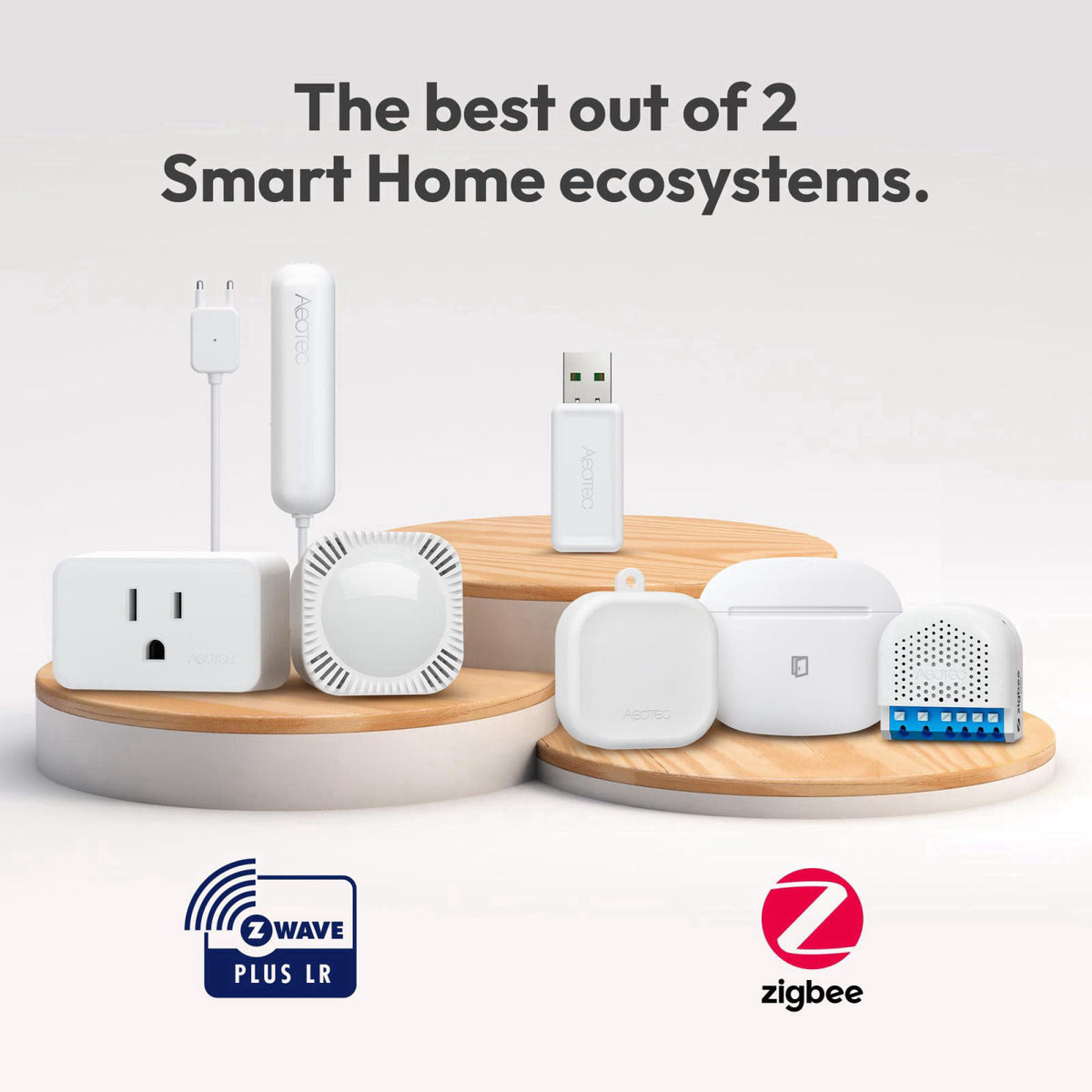 AEOTEC Z-Stick 10 Pro - Zigbee 3.0 & Z-Wave 800 Series USB Adapter - Works with HomeAssistant - Zigbee2MQTT - Z-Wave Con